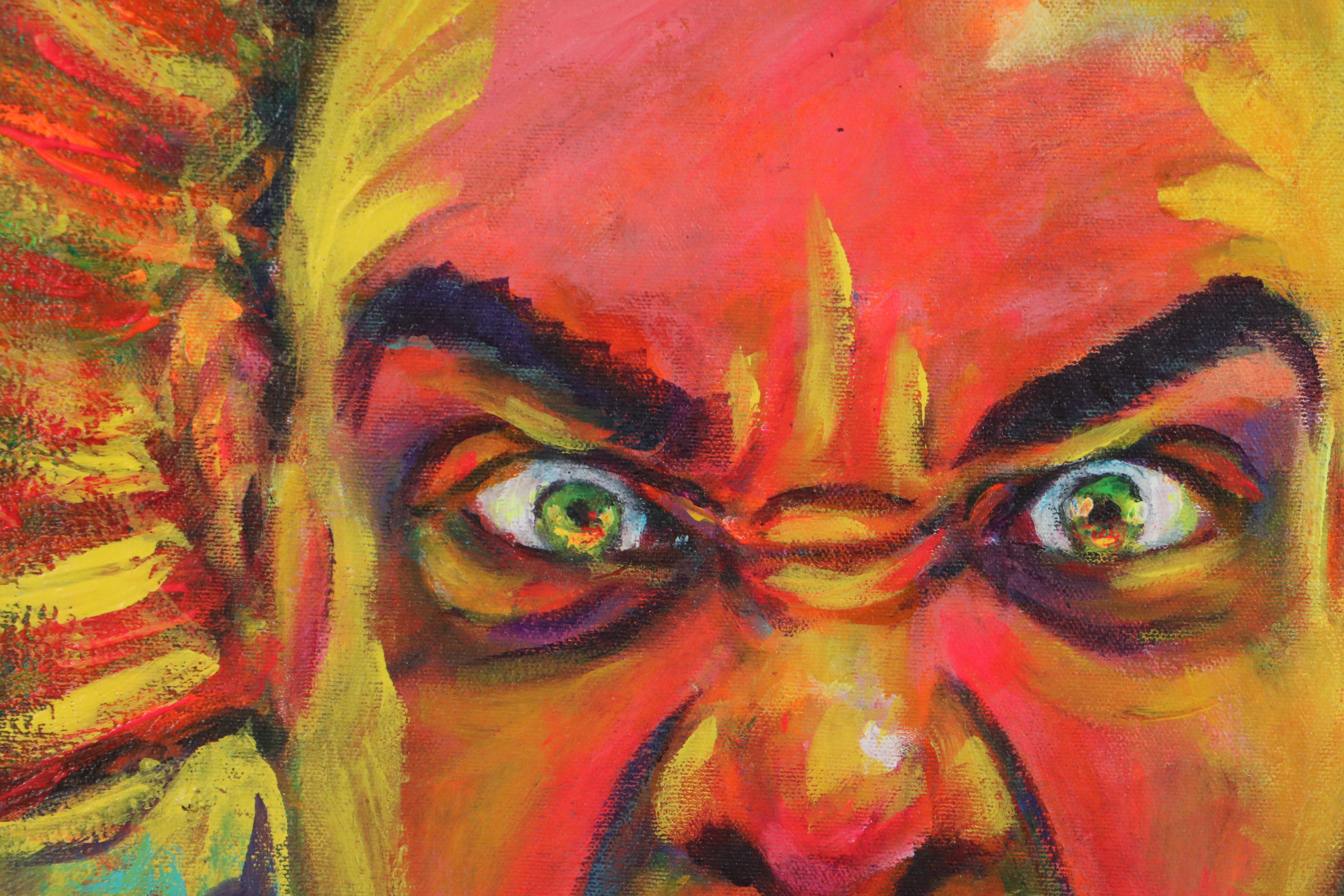 Jeffrey "Jeffro" Hollington Portrait Acrylic Painting "F-Up," 2018