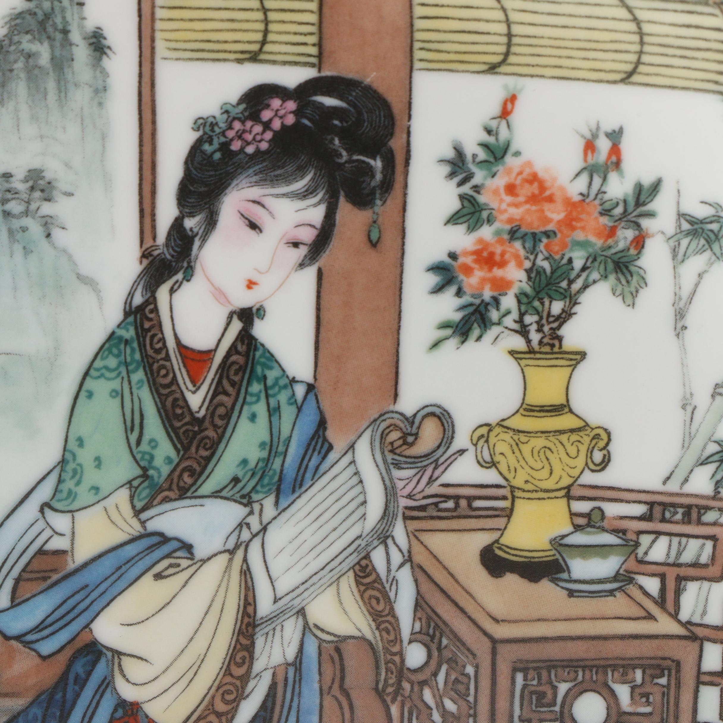 Imperial Jingdezhen "Beauties of the Red Mansion" Complete Set Porcelain Plates