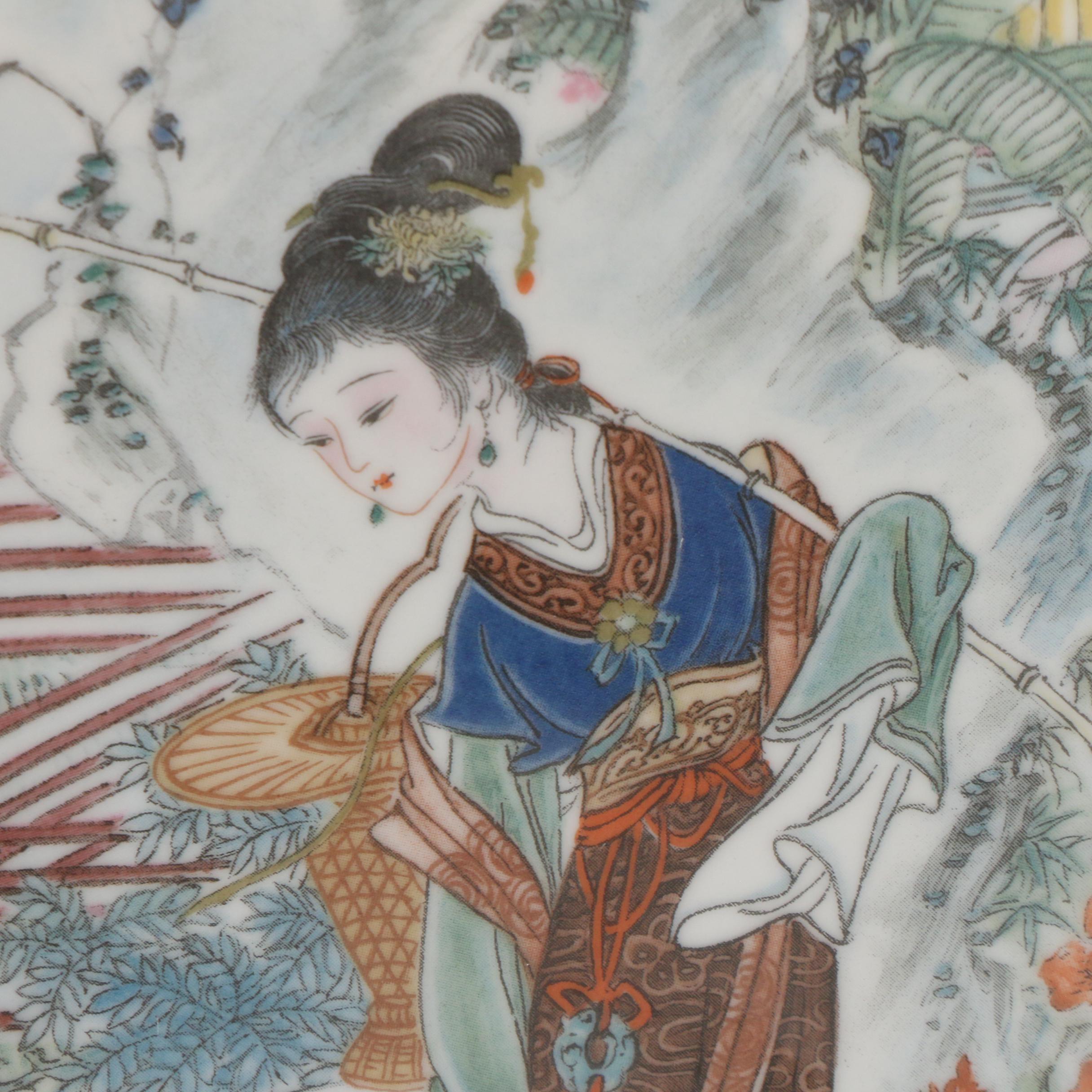 Imperial Jingdezhen "Beauties of the Red Mansion" Complete Set Porcelain Plates