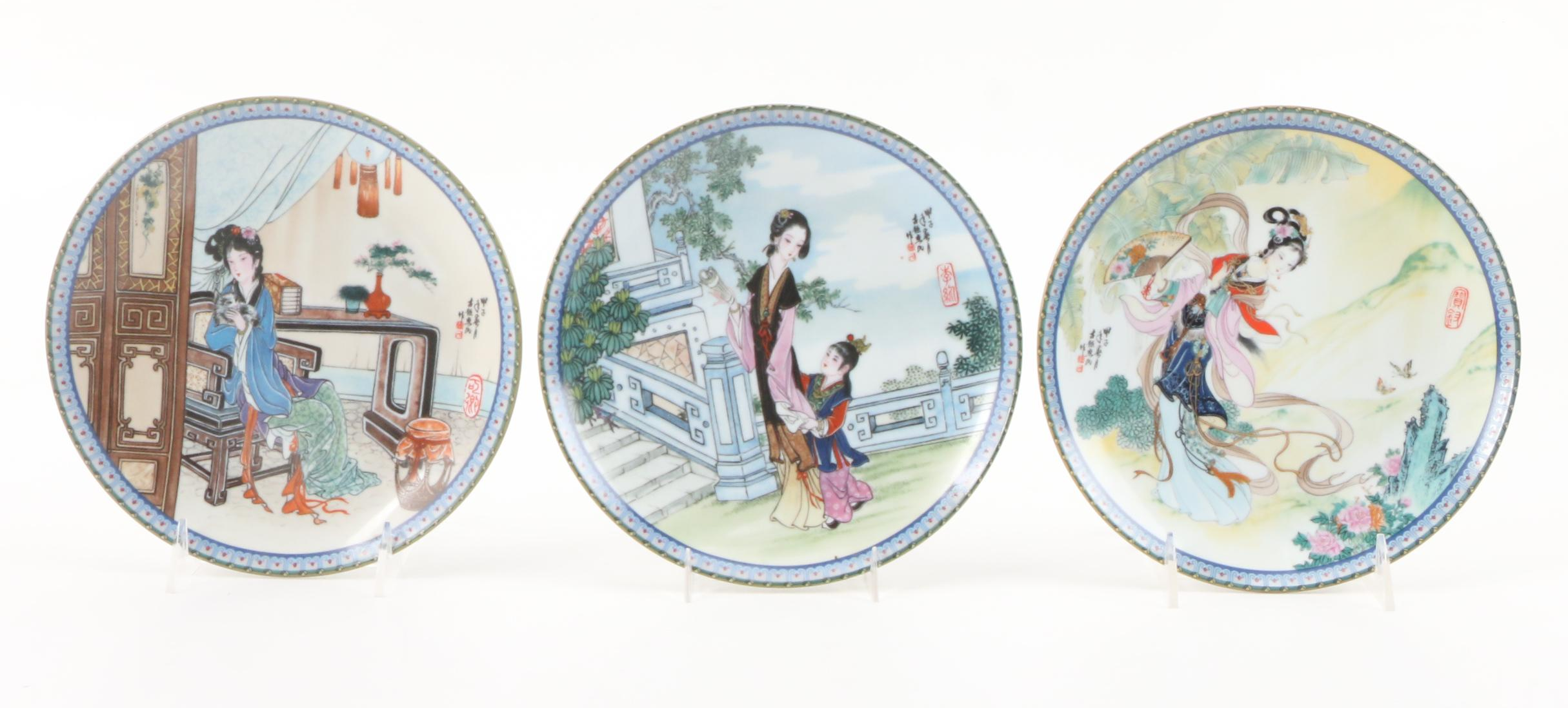 Imperial Jingdezhen "Beauties of the Red Mansion" Complete Set Porcelain Plates