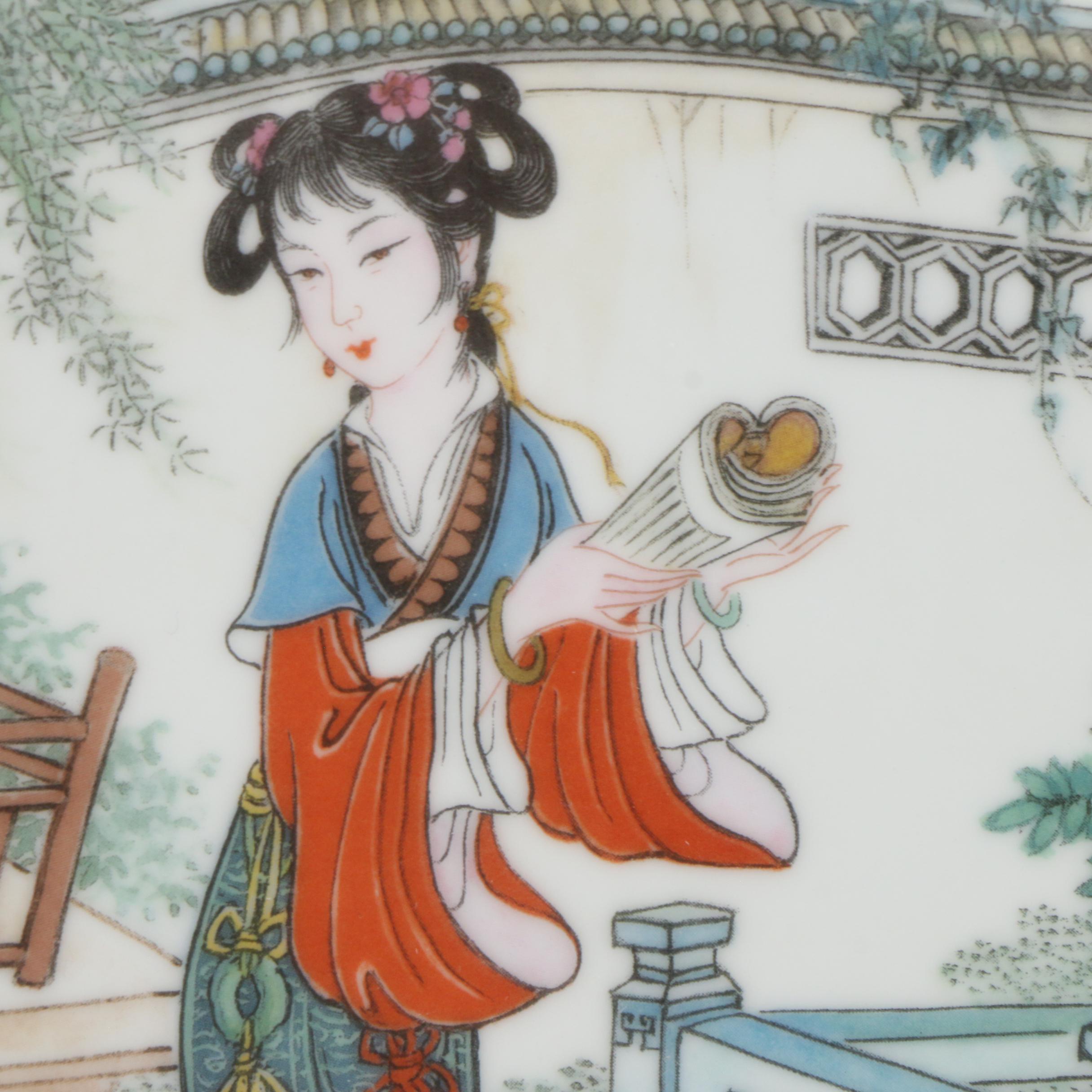 Imperial Jingdezhen "Beauties of the Red Mansion" Complete Set Porcelain Plates