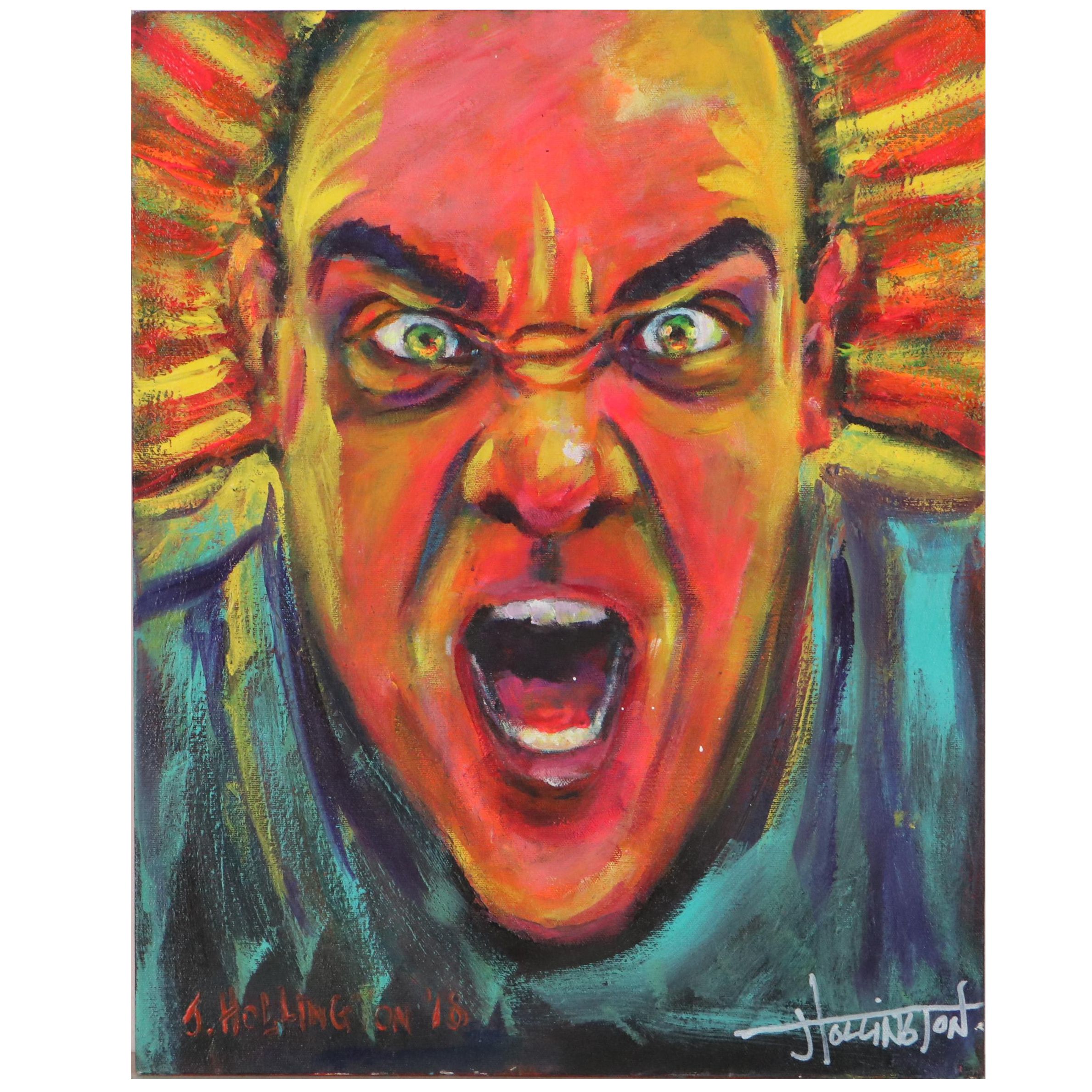 Jeffrey "Jeffro" Hollington Portrait Acrylic Painting "F-Up," 2018