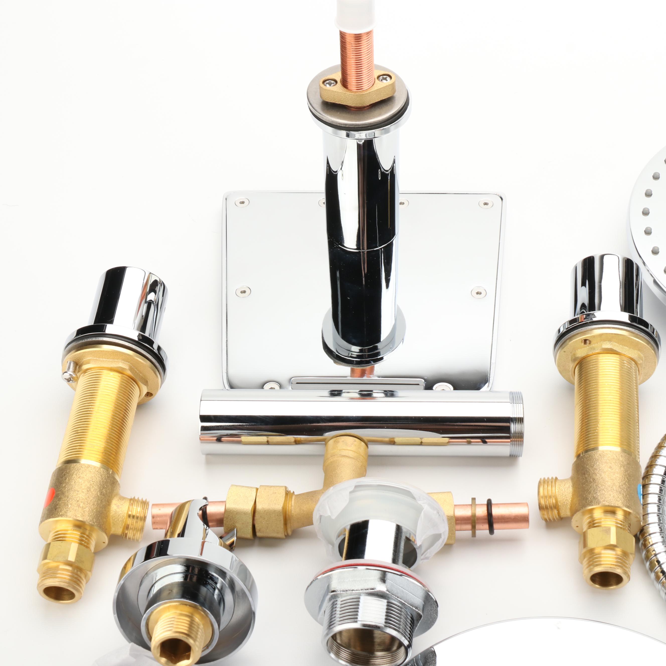 Chrome Waterfall Vessel Faucets with Shower System