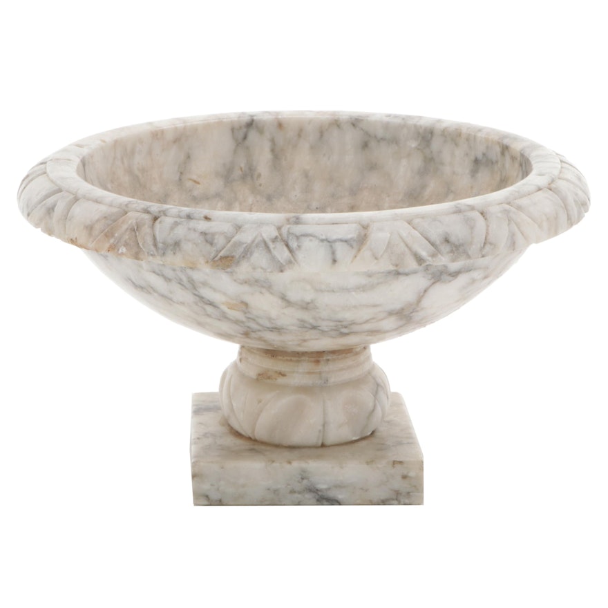 Neoclassical Italian Turned Marble Compote, Mid to Late 20th Century