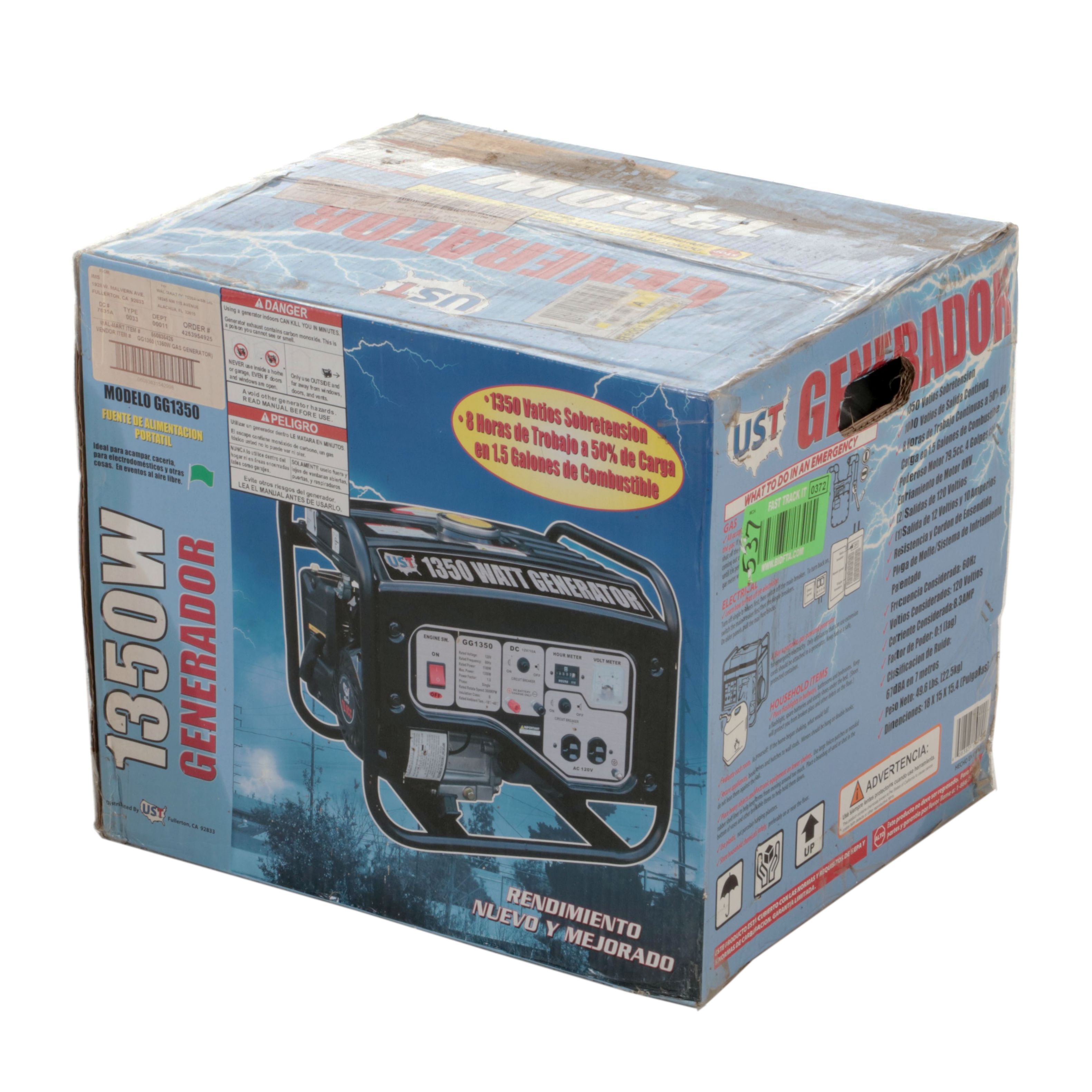 UST Portable 1350 Watt Gas Generator