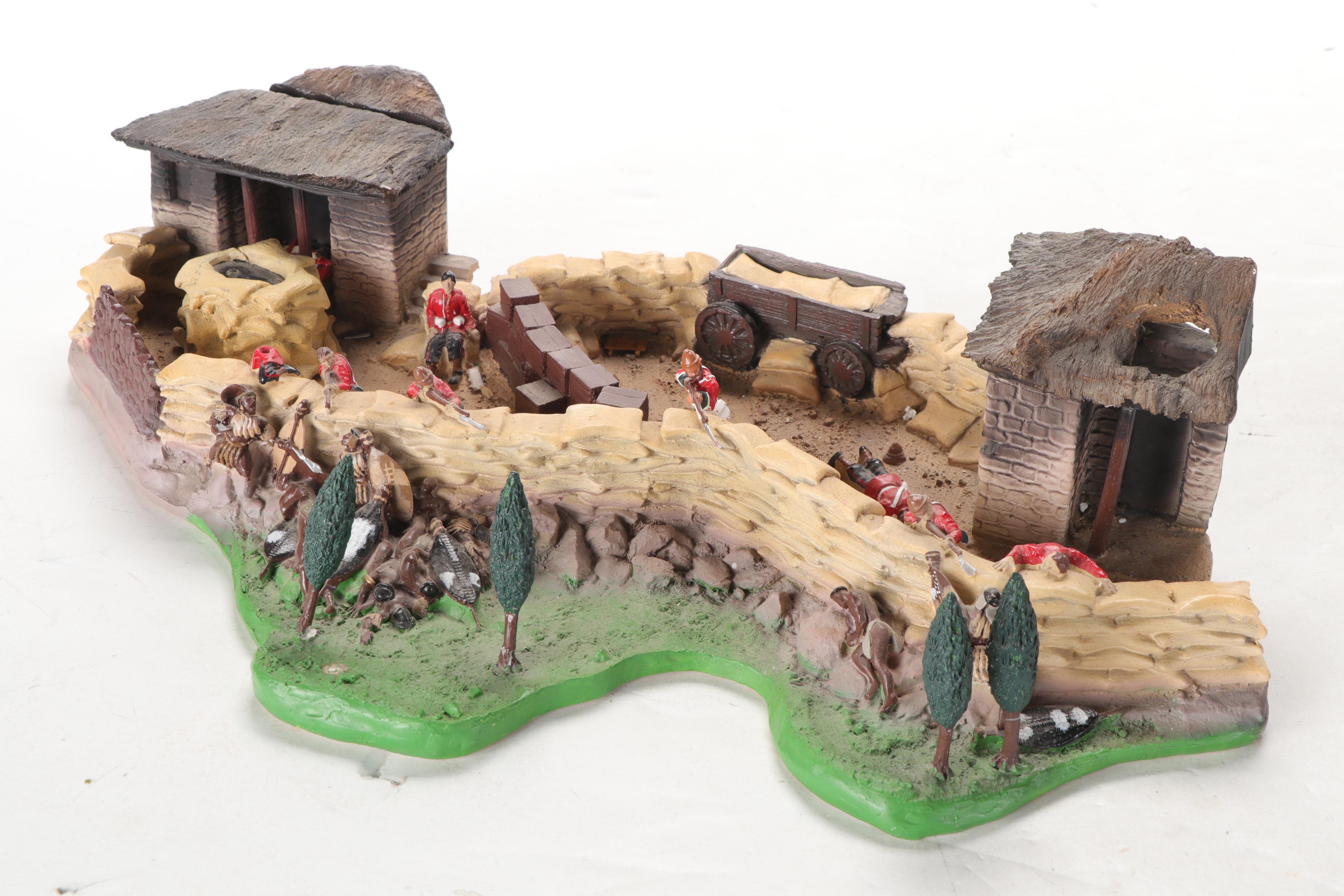 Zulu, Boer and British Red Coats Toy Soldiers with Diorama Props and Scenery