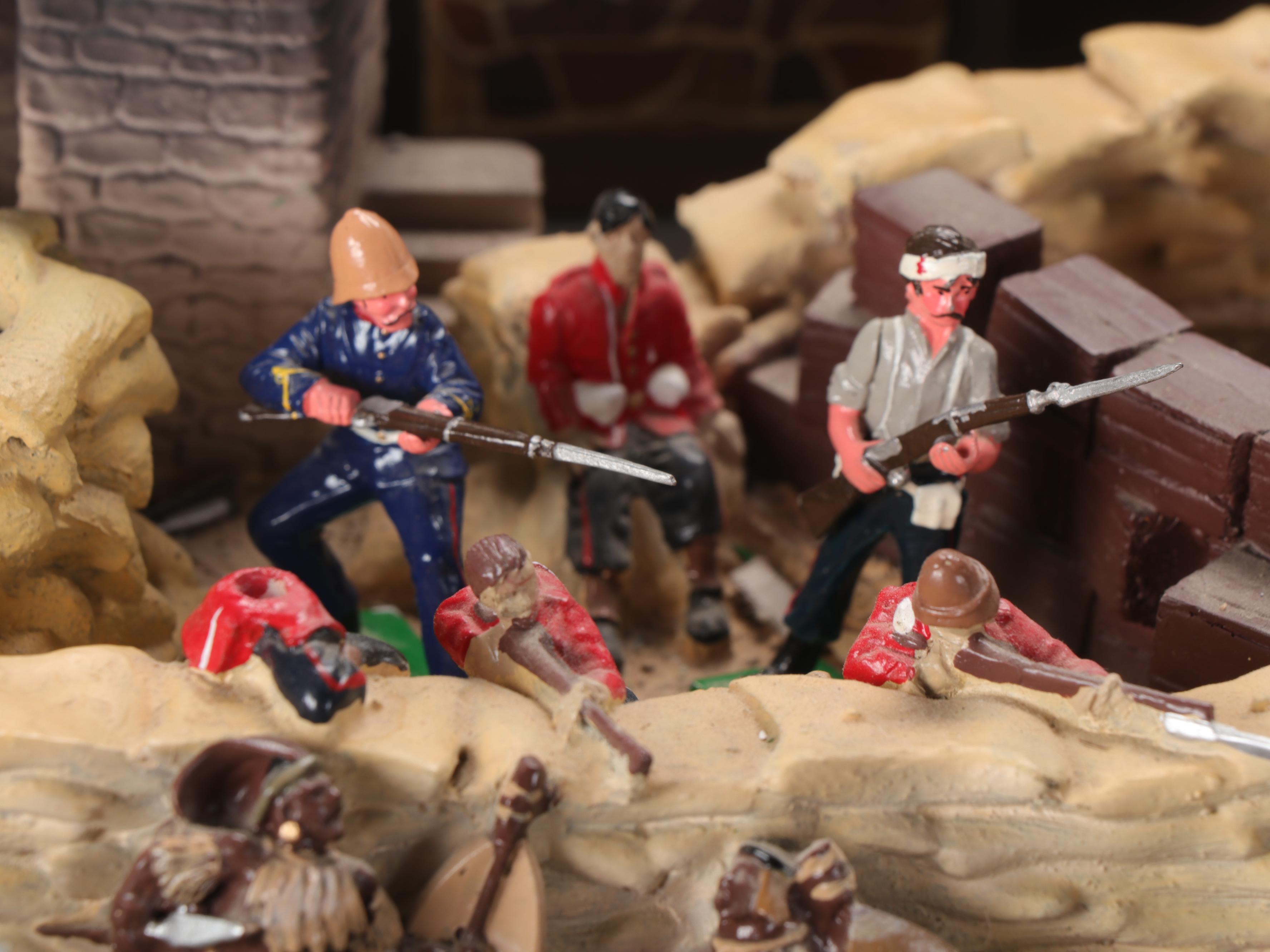 Zulu, Boer and British Red Coats Toy Soldiers with Diorama Props and Scenery