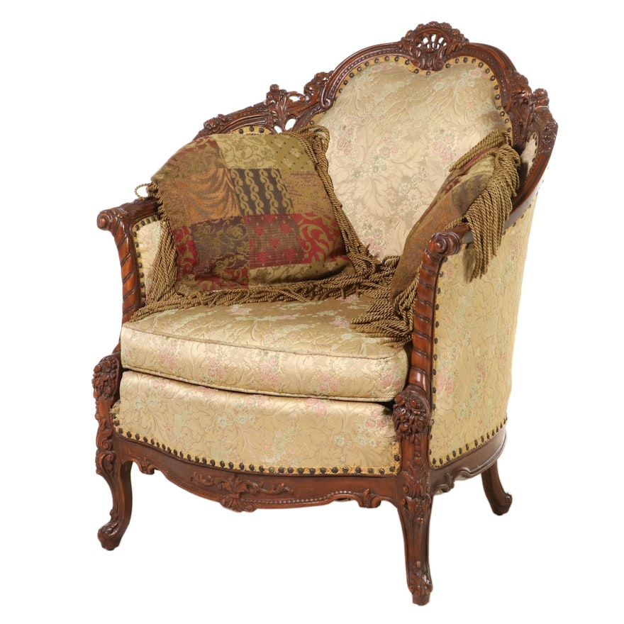 Baroque Style Carved Armchair with Cornucopia Arm Supports, Early to Mid 20th C.
