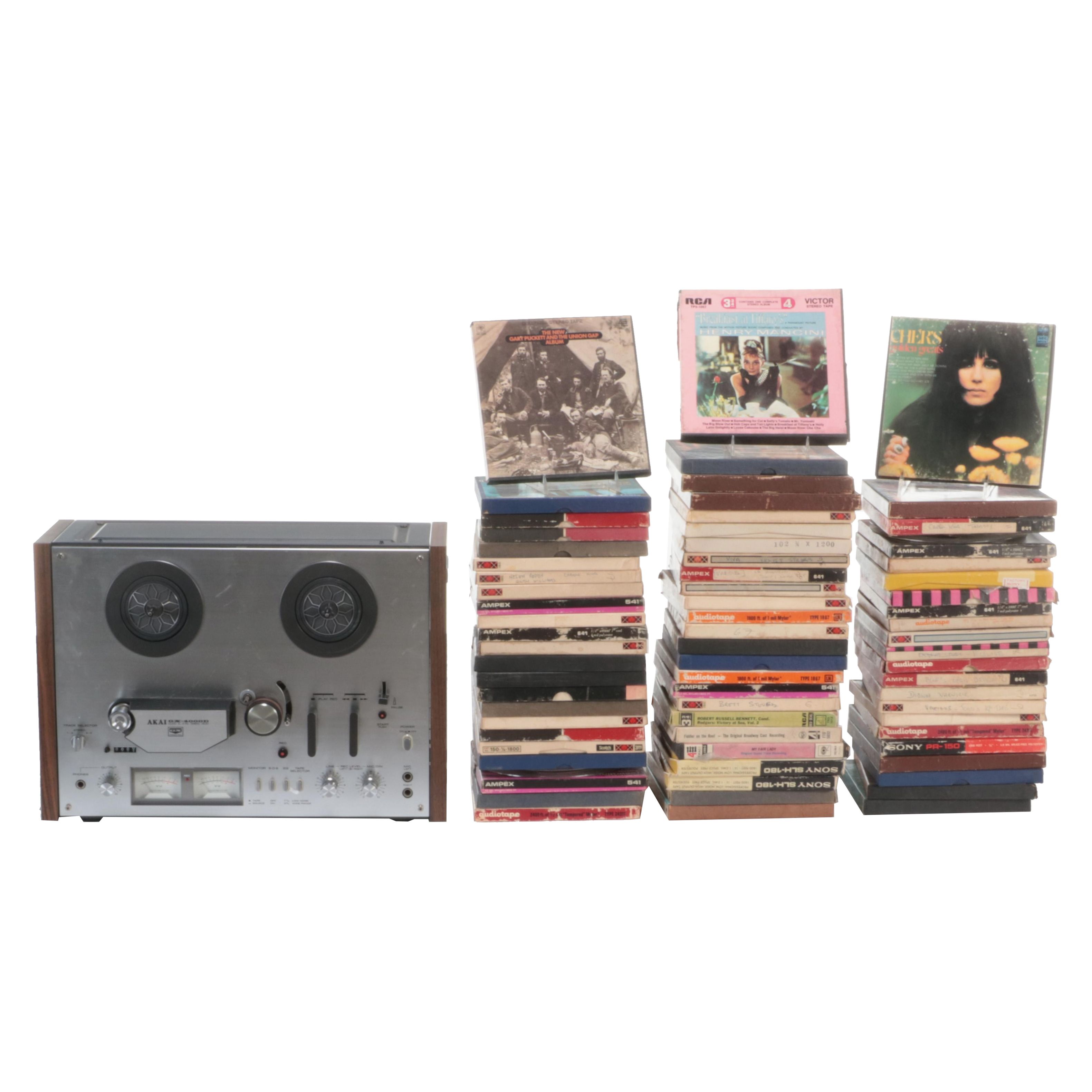 Akai Reel to Reel Tape Recorder with Stereo Tapes