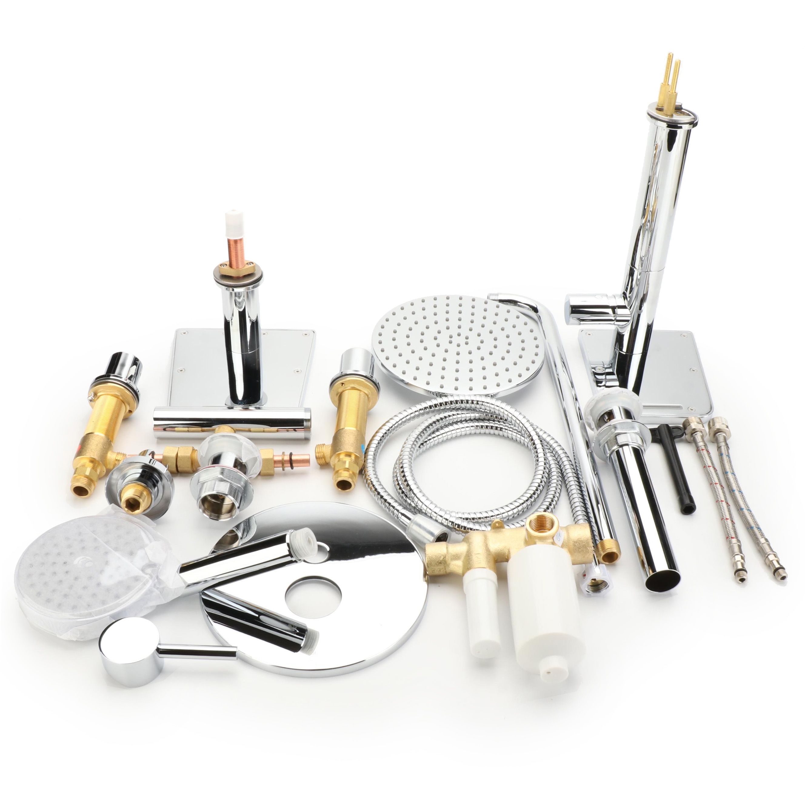 Chrome Waterfall Vessel Faucets with Shower System