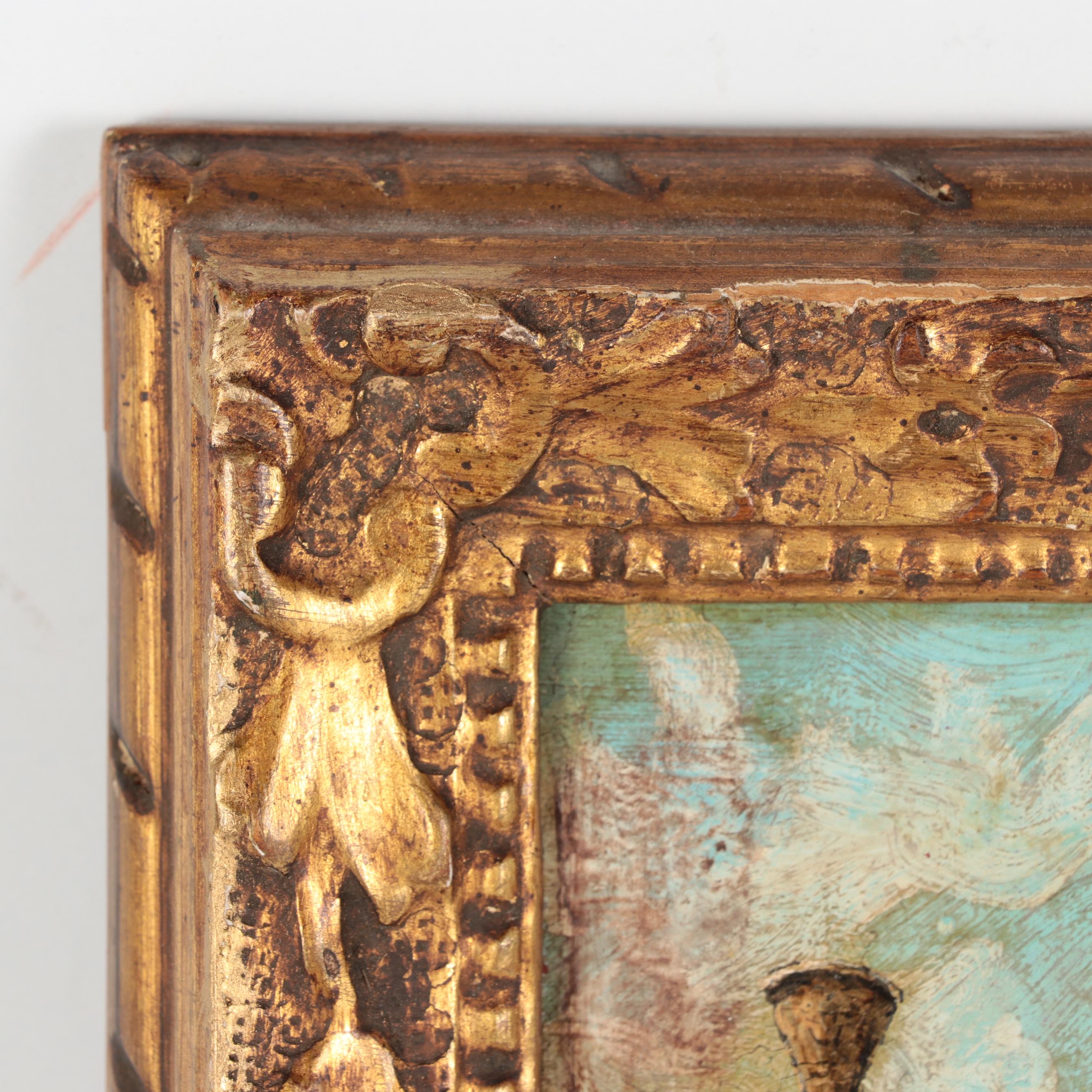 Venetian Canal Scene Oil Painting, Mid-20th Century