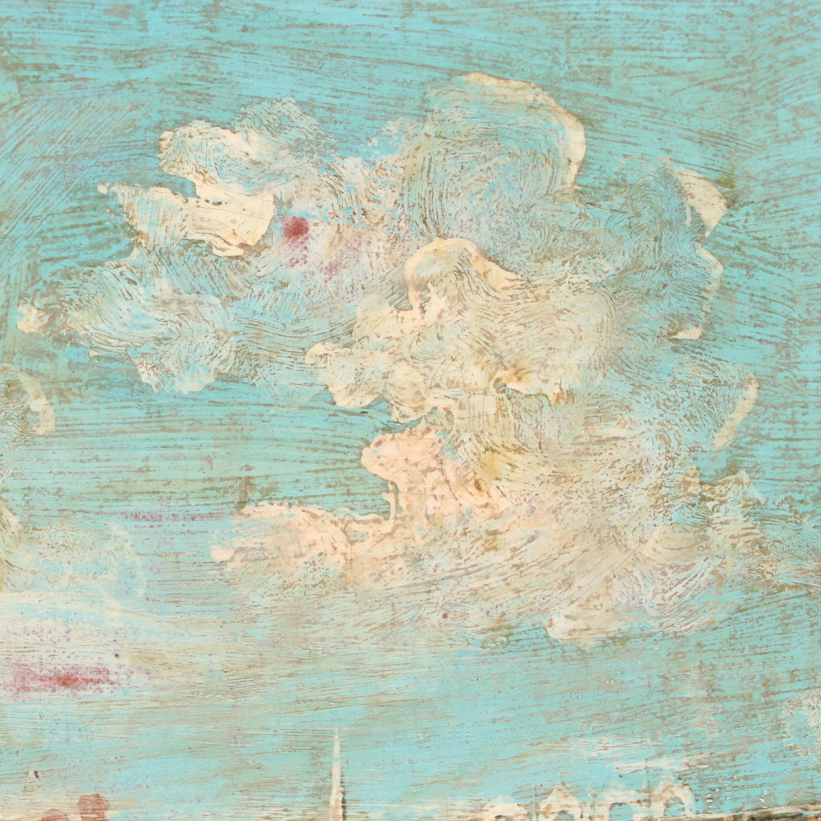 Venetian Canal Scene Oil Painting, Mid-20th Century