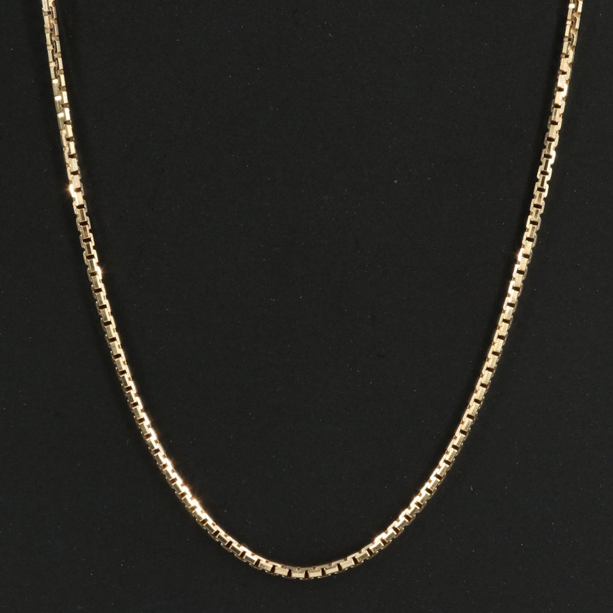 Italian 14K Box Chain Necklace