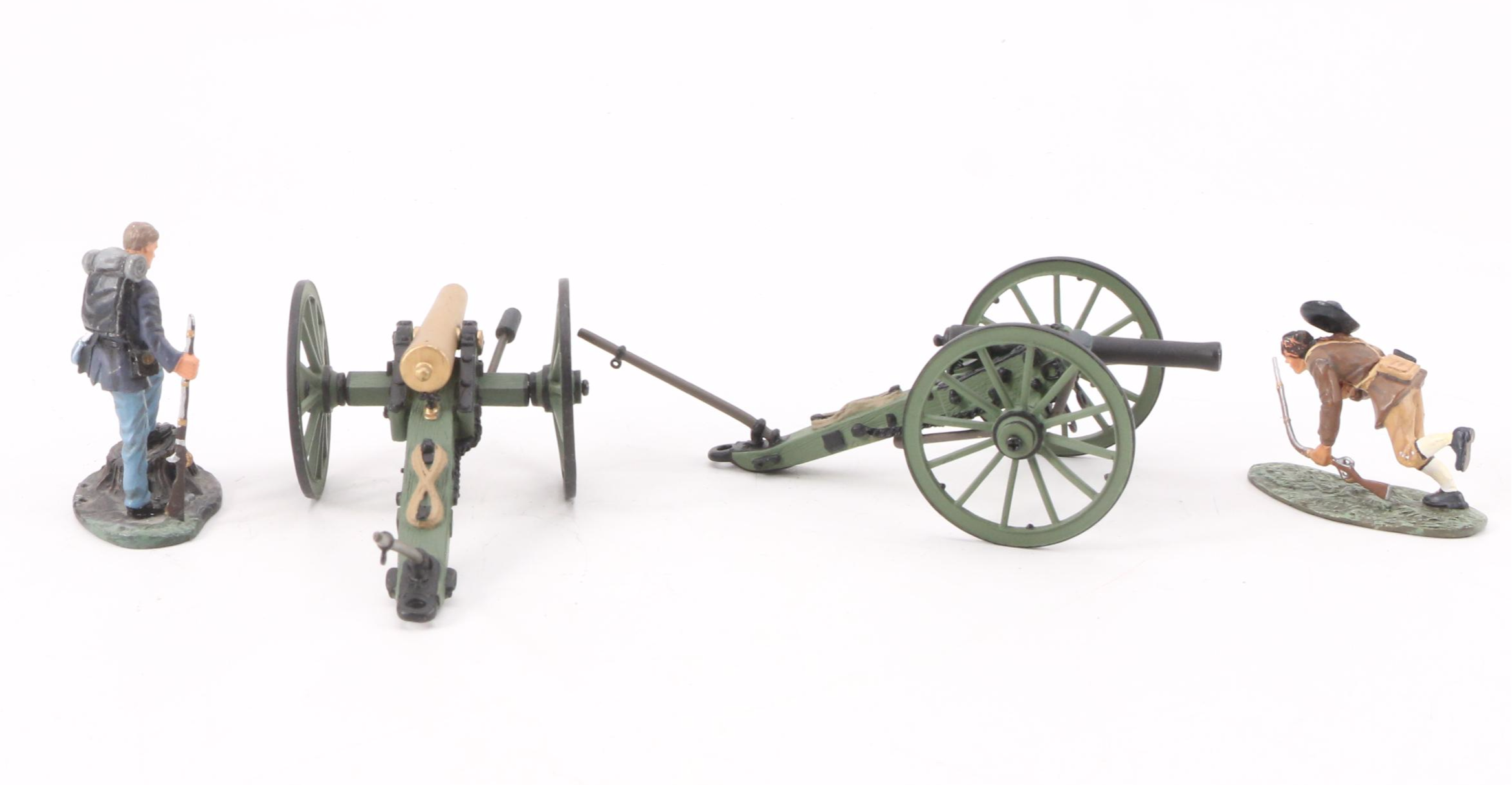 Britains Hand-Painted Civil War Toy Soldiers, Cavalry and Cannons