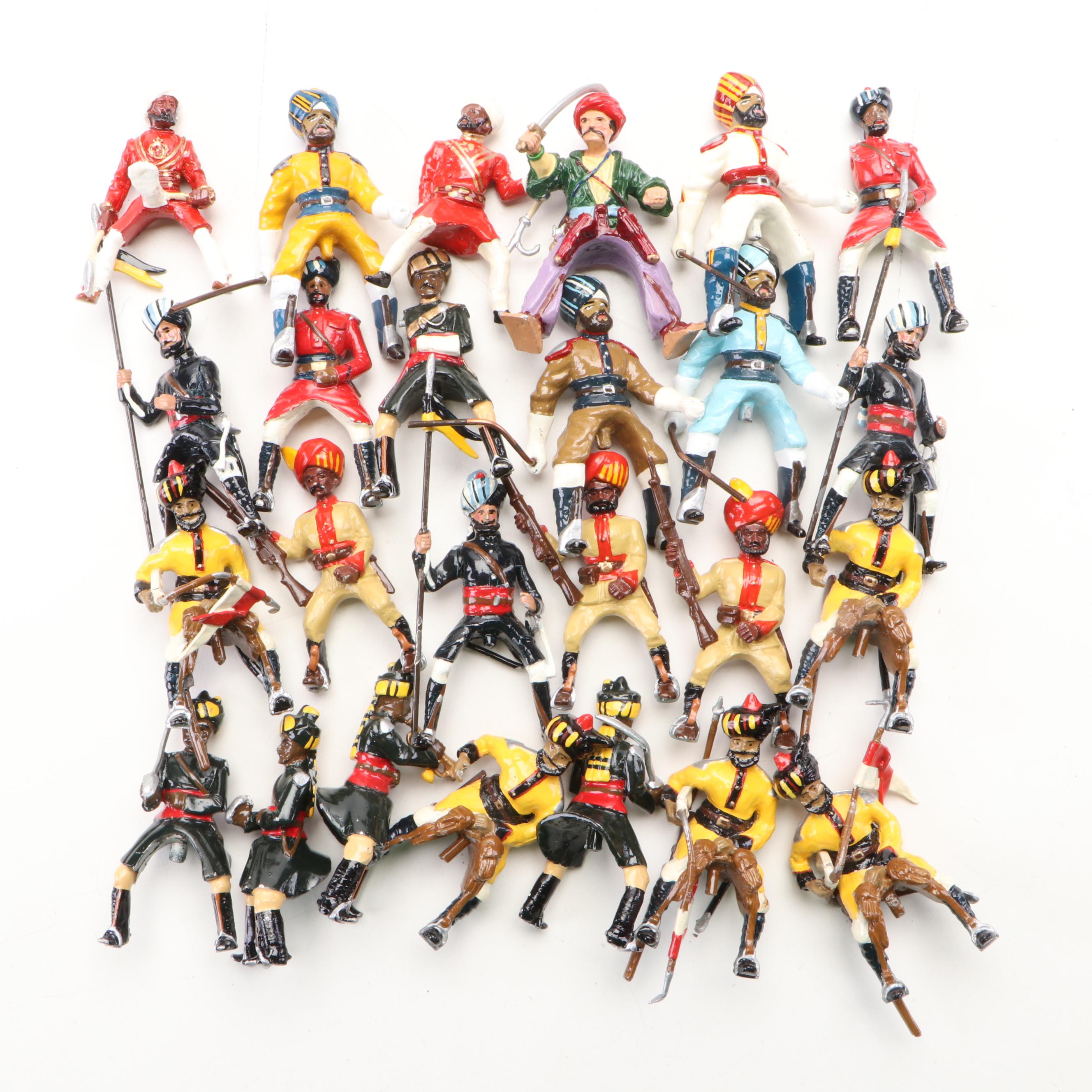 Britain's and Other Cast Metal Indian Army Toy Soldiers, War Elephants and More