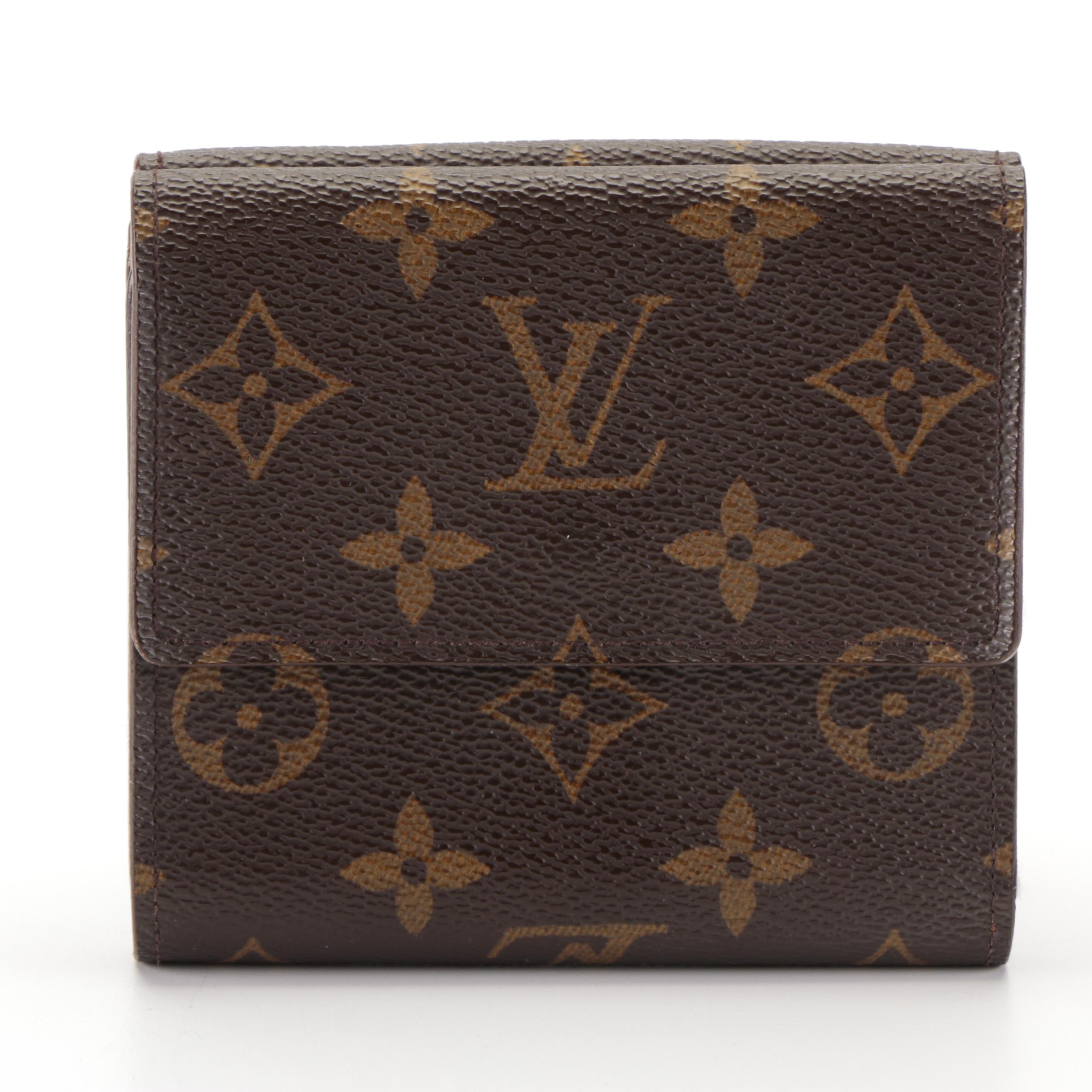 Louis Vuitton Portefeuille Elise French Flap Wallet in Monogram Canvas