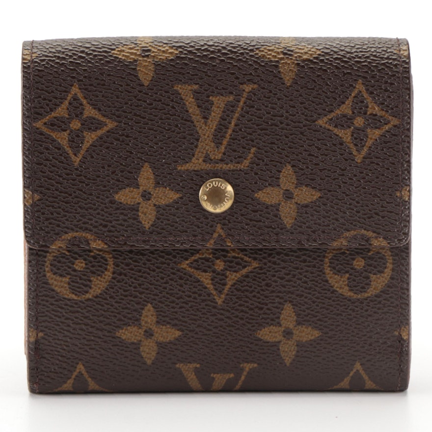 Louis Vuitton Portefeuille Elise French Flap Wallet in Monogram Canvas