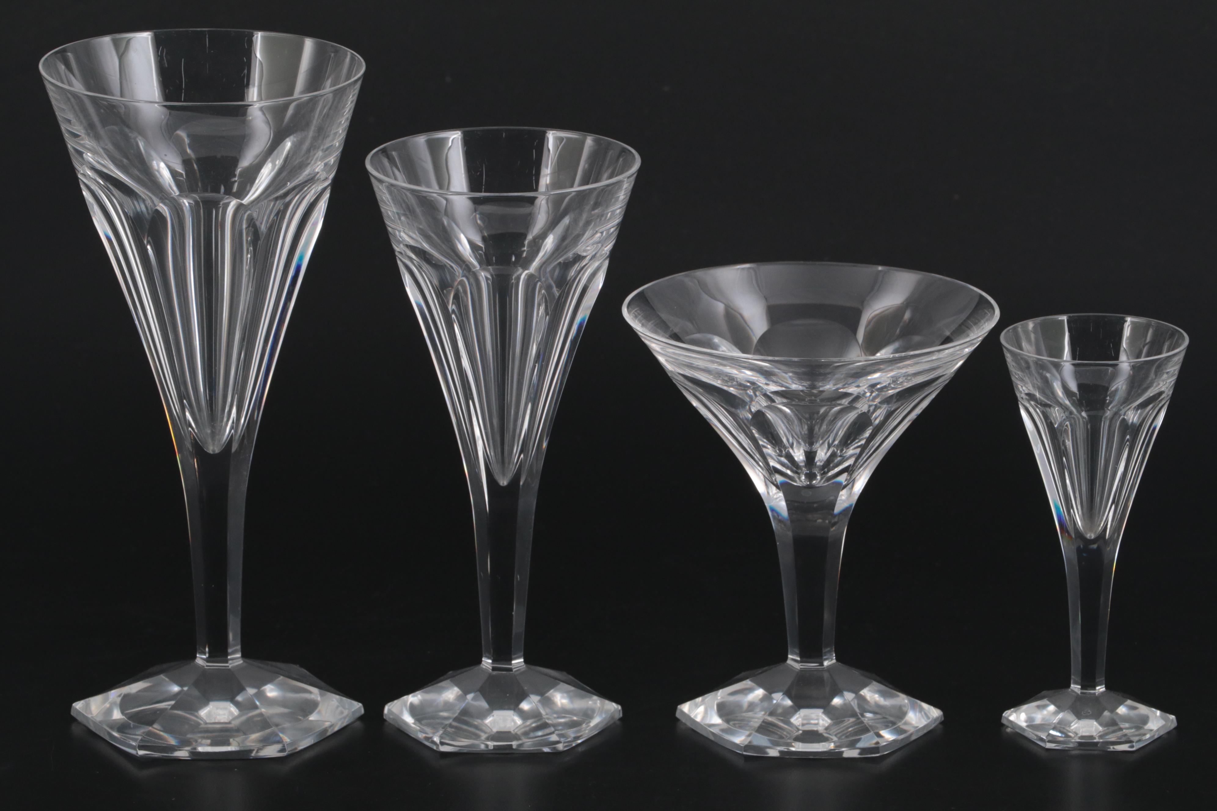Val St. Lambert "Hafnia" Crystal Stemware, Mid to Late 20th Century