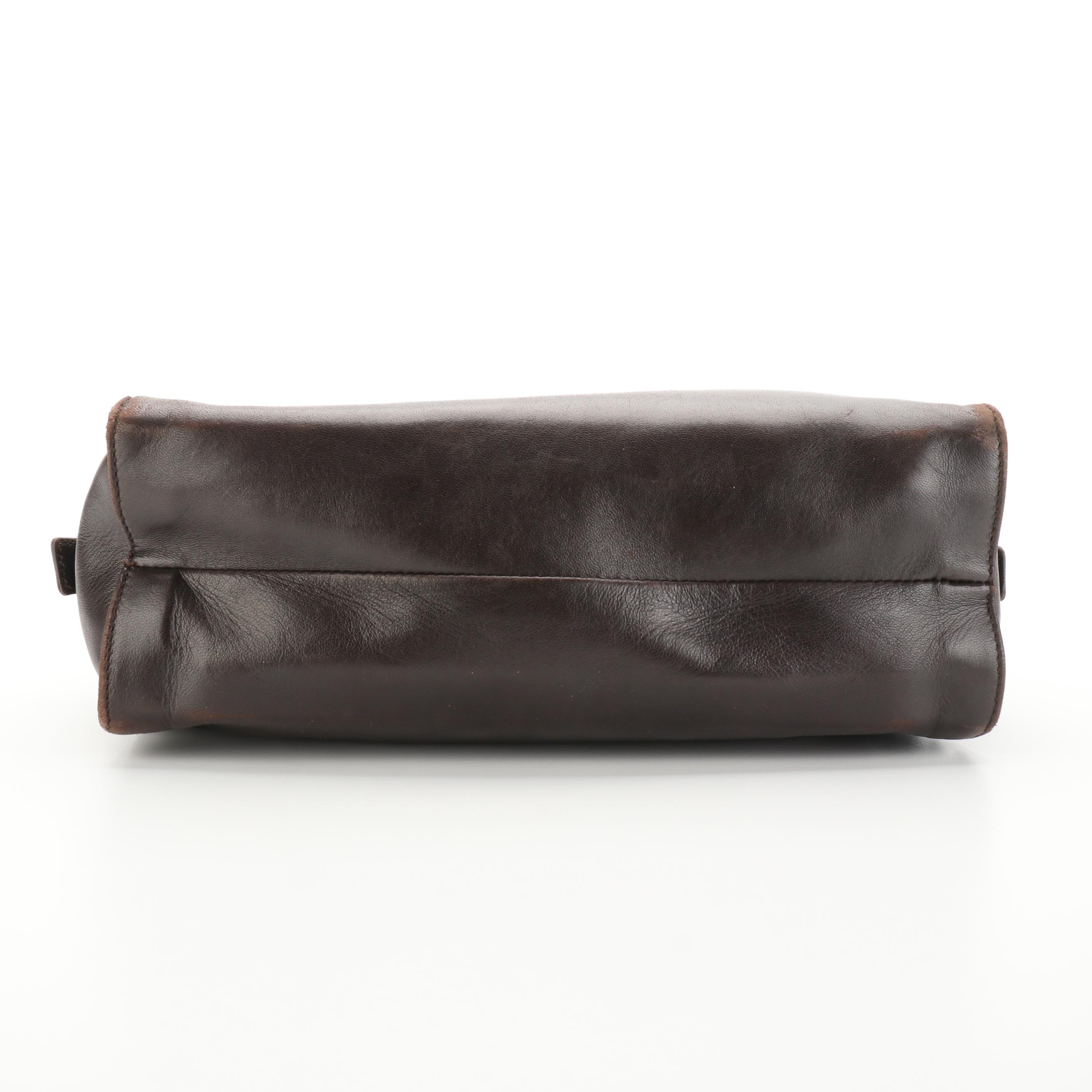 Prada Double Strap Shoulder Bag in Dark Brown Lambskin
