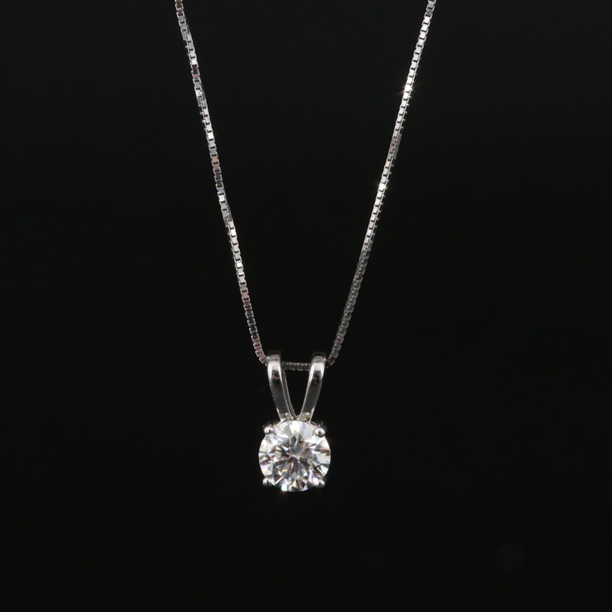 14K 0.48 CT Lab Grown Diamond Solitaire Pendant Necklace
