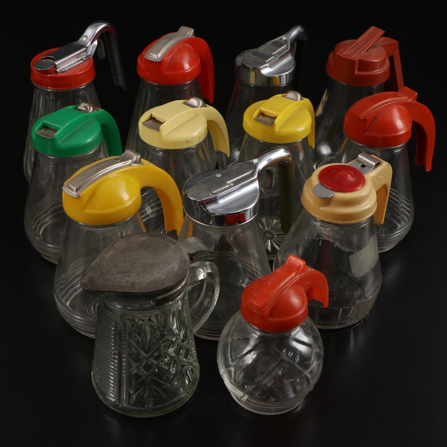 Hazel Atlas and Other Glass, Bakelite and Plastic Syrup Dispensers