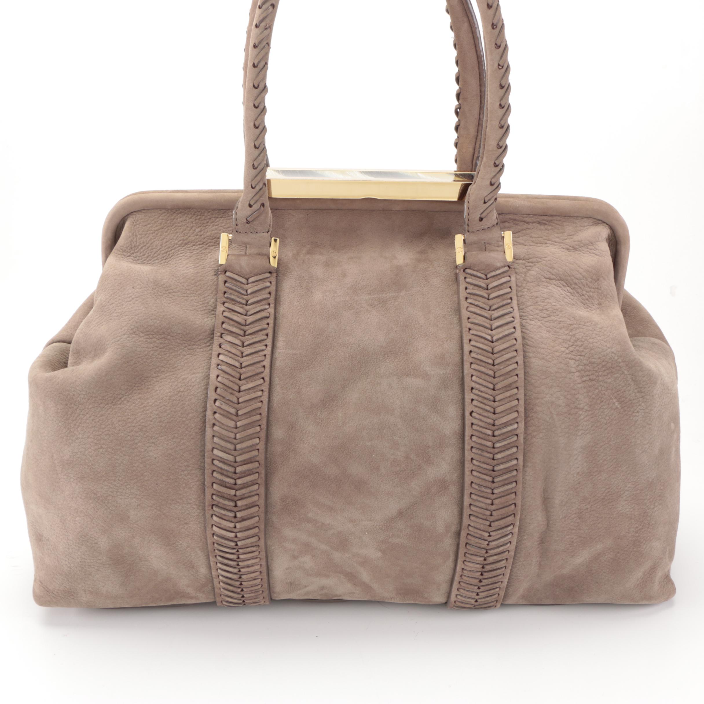 Tory Burch Hard Frame Shoulder Bag in Tumbled Nubuck