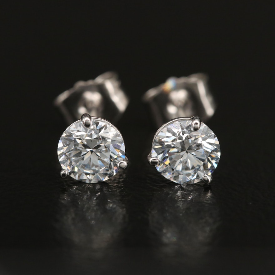 14K 0.86 CTW Lab Grown Diamond Stud Earrings