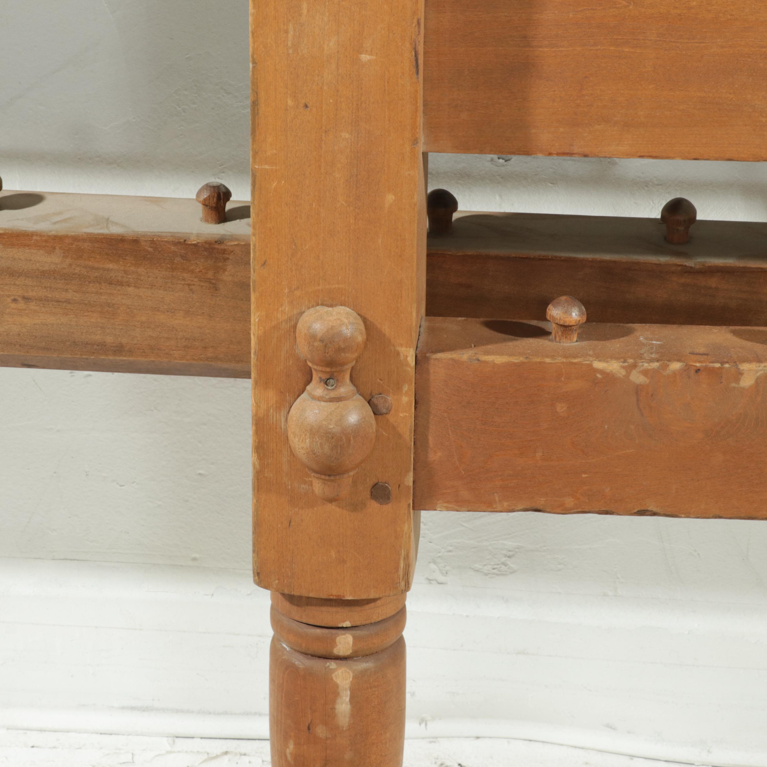 Victorian Walnut Full Size Rope Bed Frame, Late 19th to Early 20th Century