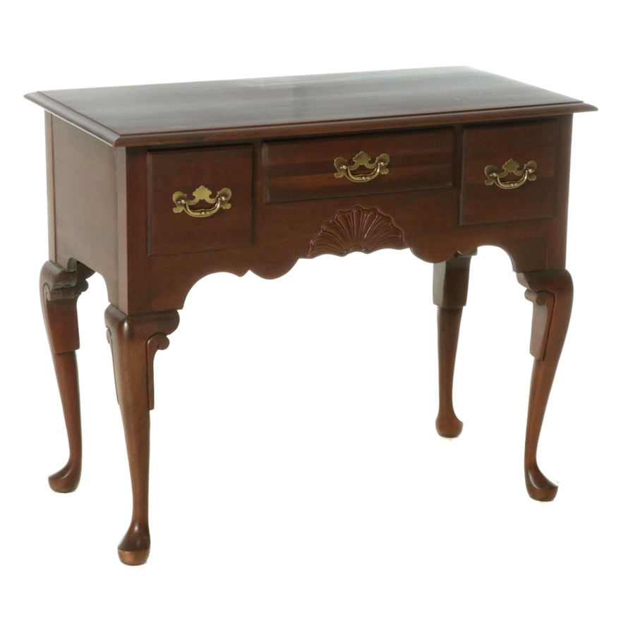 Queen Anne Style Cherry Dressing Table, Late 20th Century