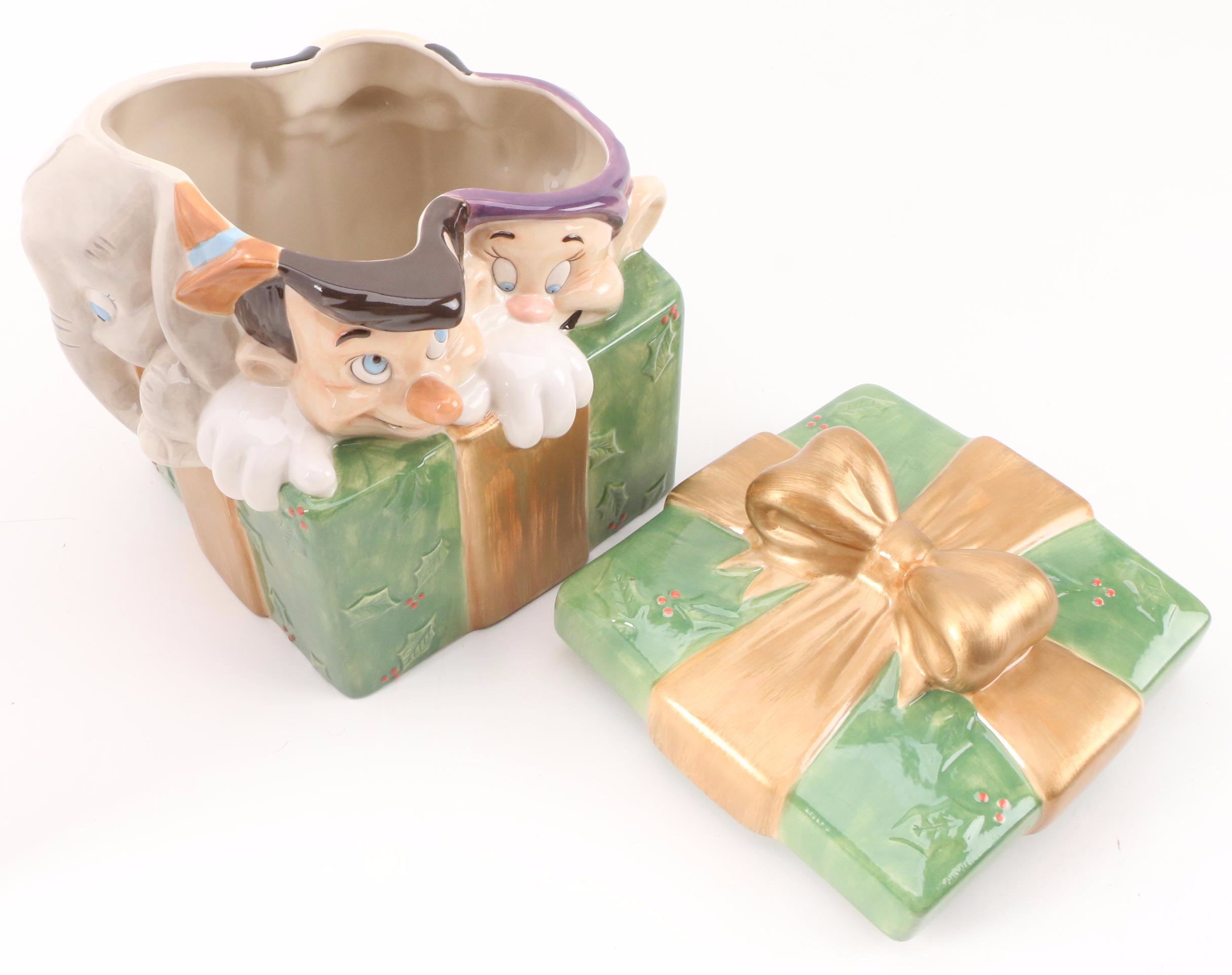 Disney Ceramic Christmas Cookie Jar
