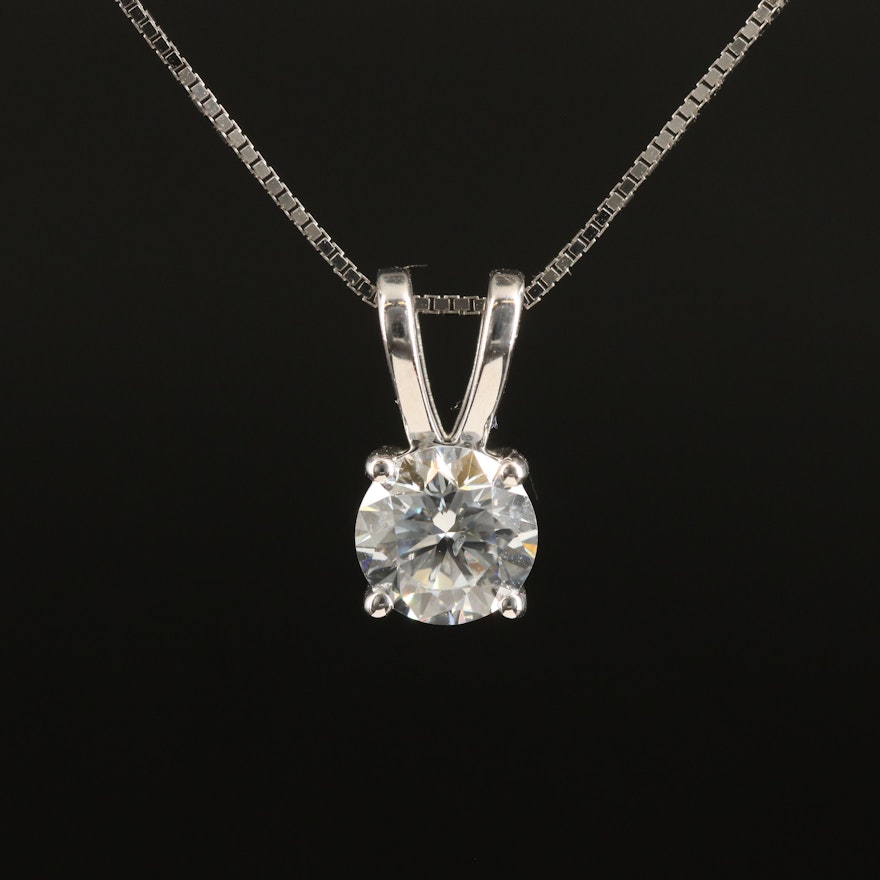 14K 0.49 CT Lab Grown Diamond Solitaire Pendant Necklace