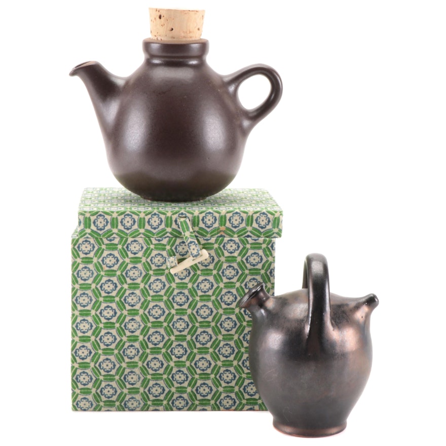 Heath Ceramics Cruet with Graf Stoob Keramik Pottery Jug, Mid to Late 20th C.