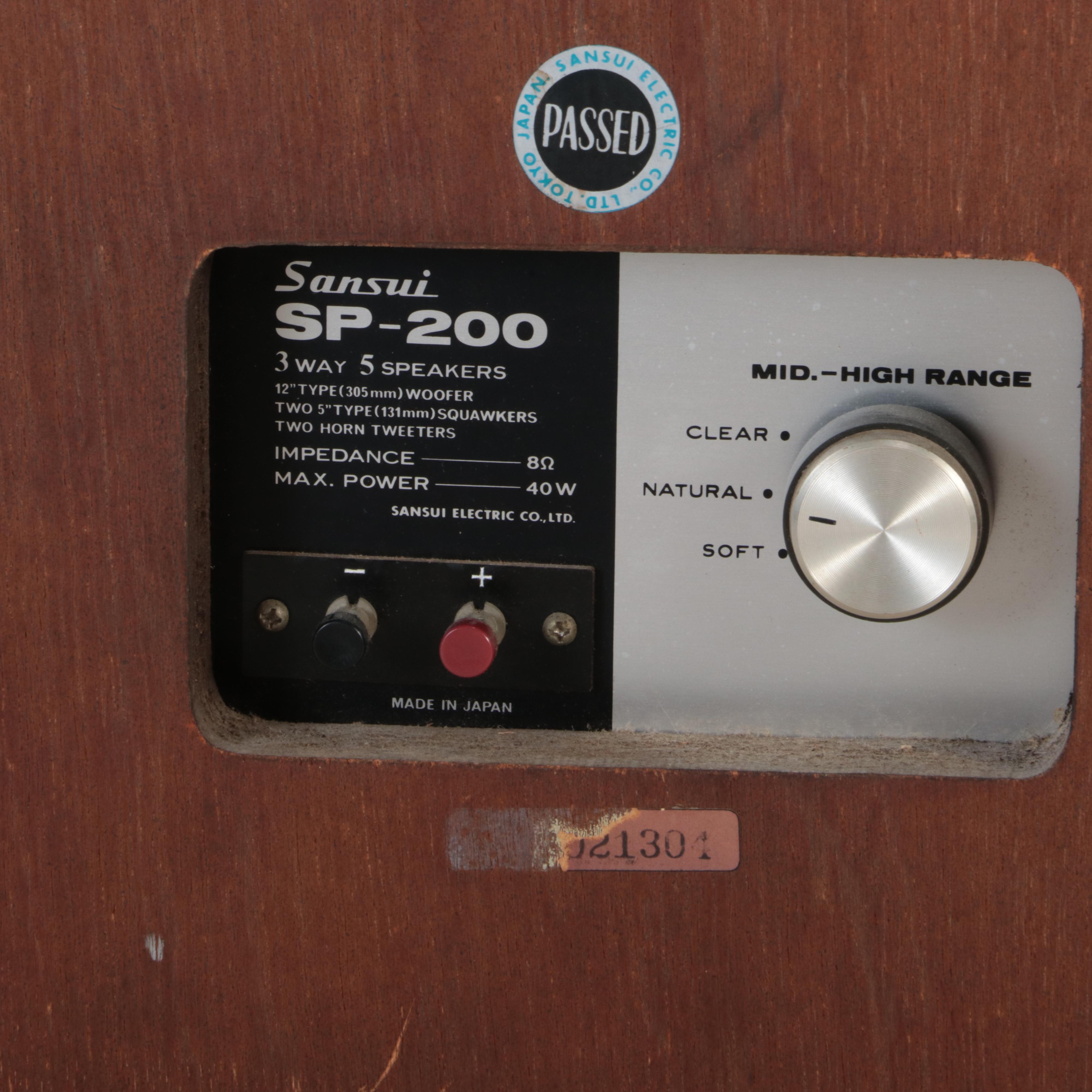 Sansui SP-200 Speakers, Late 20th Century