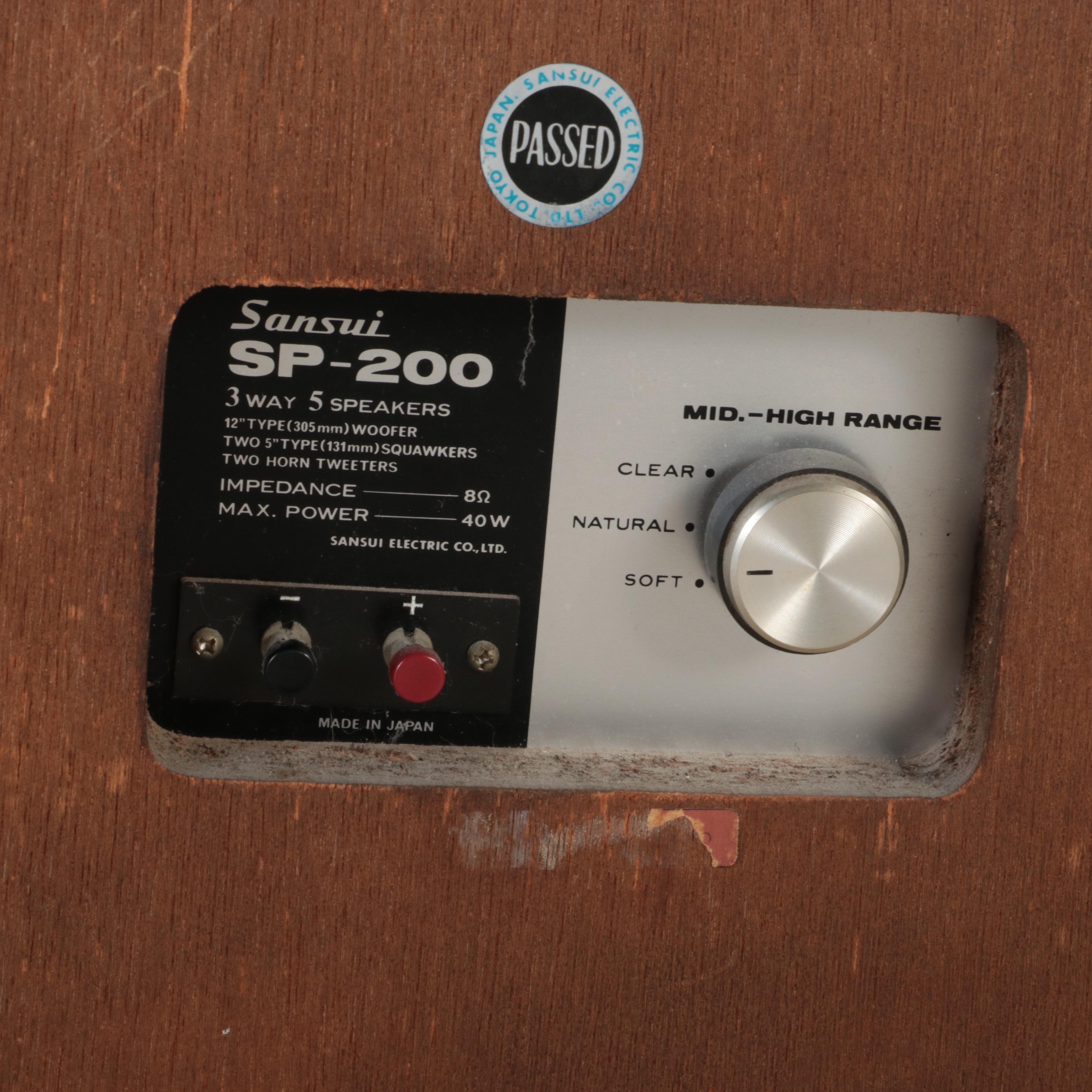 Sansui SP-200 Speakers, Late 20th Century