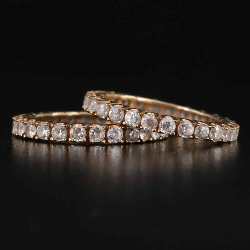 10K Cubic Zirconia Eternity Bands