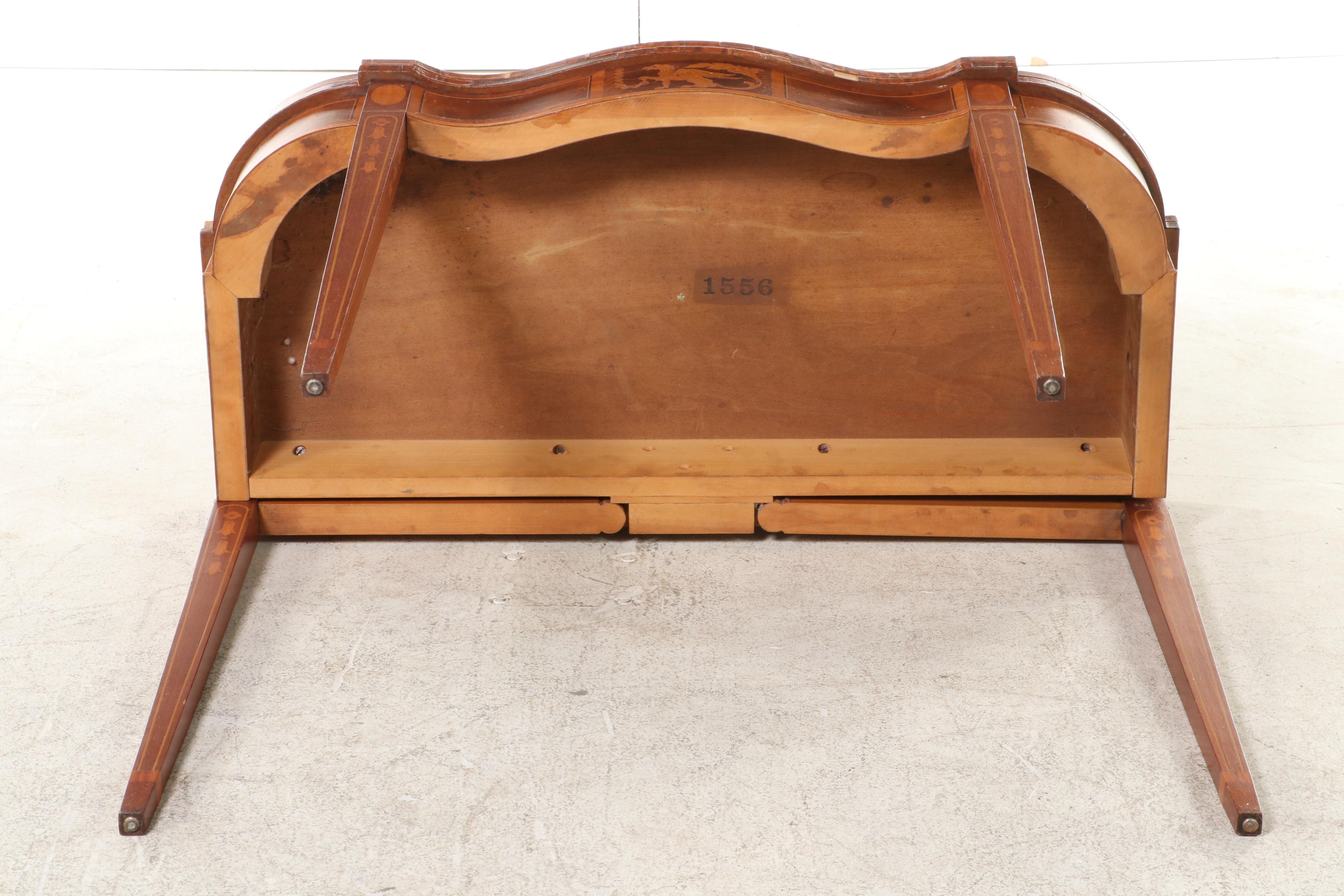 Federal Style Fold-Top Card Table with Inlaid Design