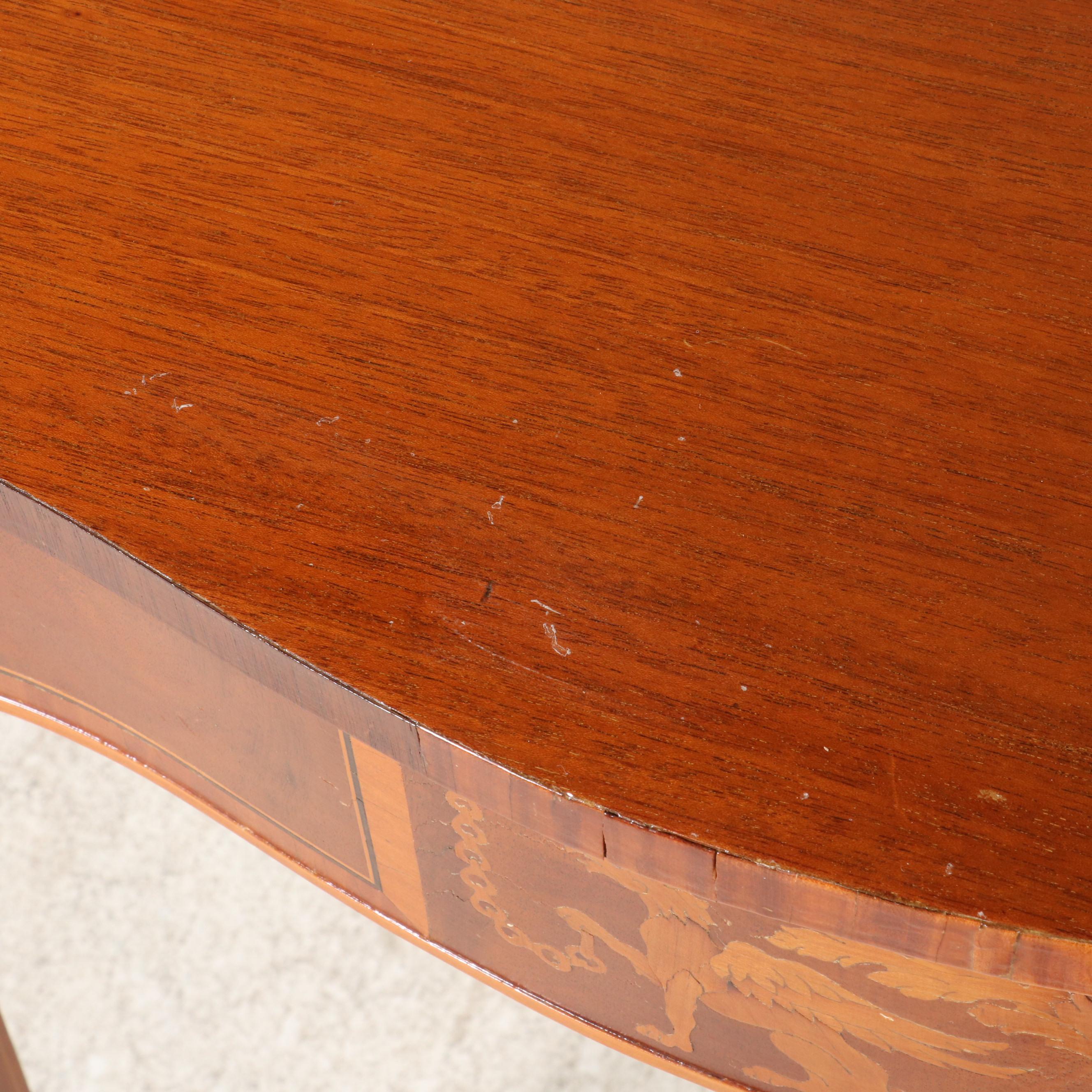 Federal Style Fold-Top Card Table with Inlaid Design