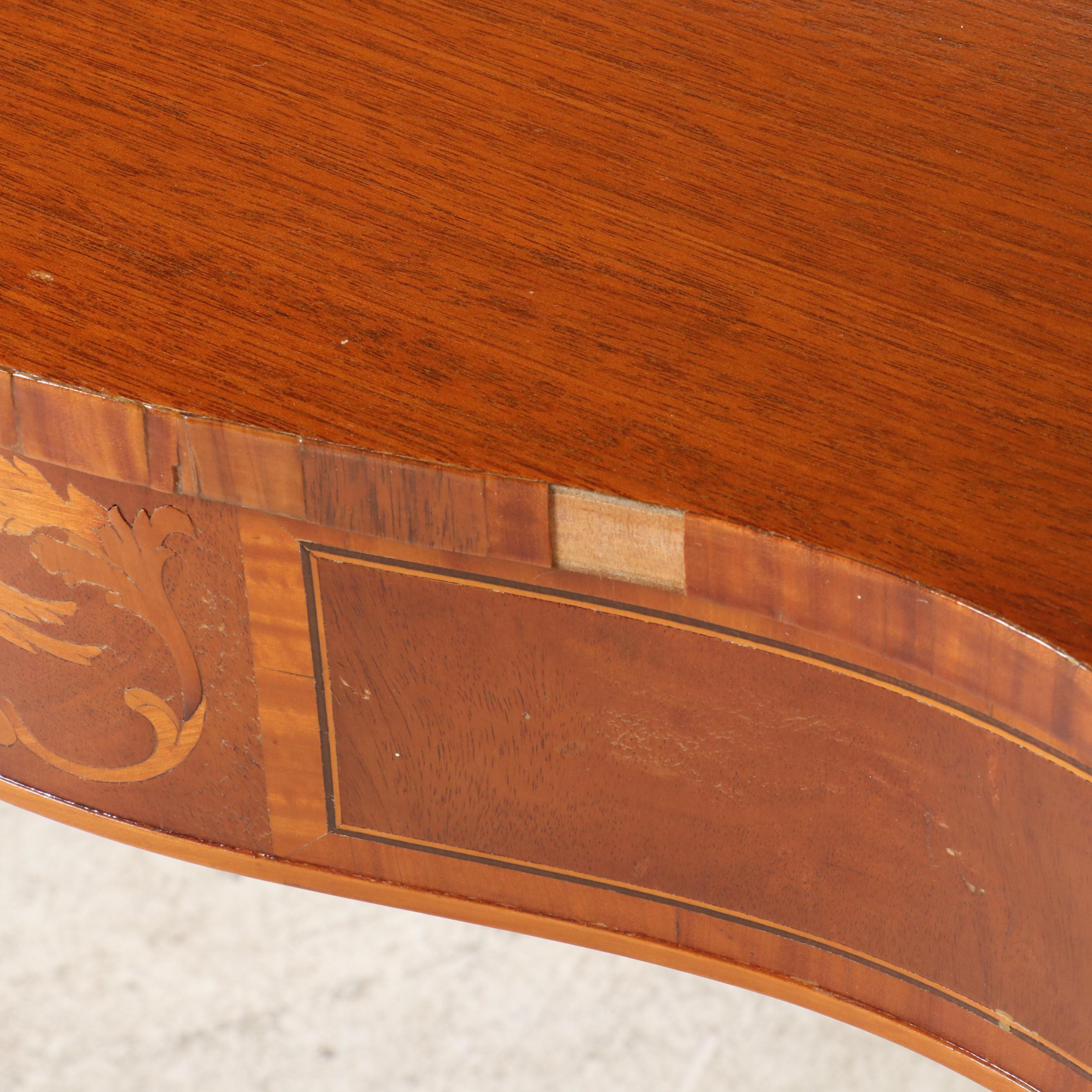 Federal Style Fold-Top Card Table with Inlaid Design