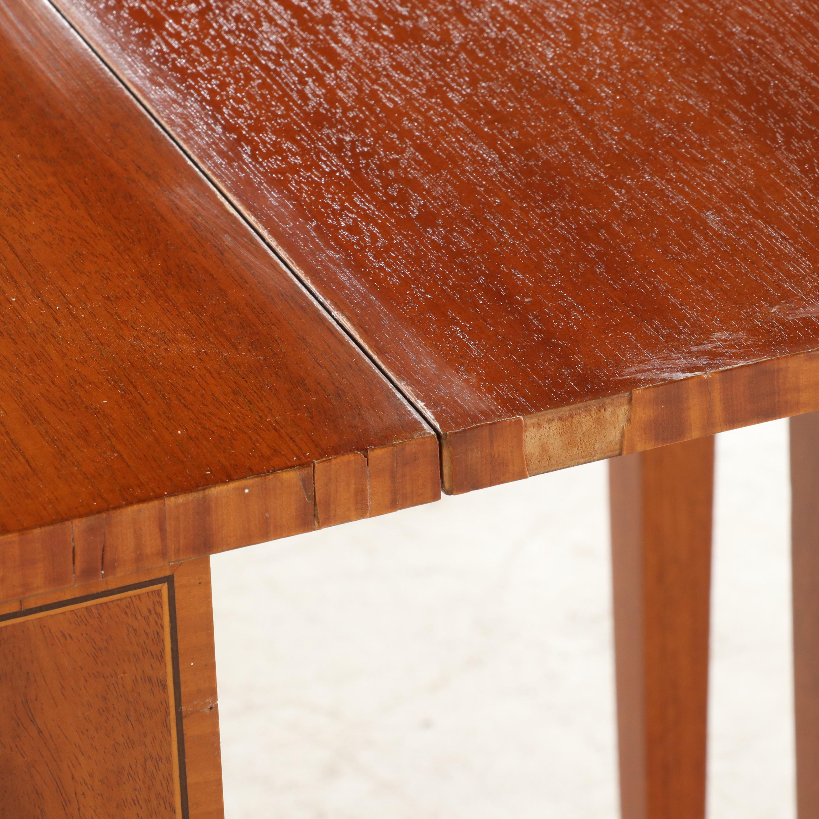 Federal Style Fold-Top Card Table with Inlaid Design