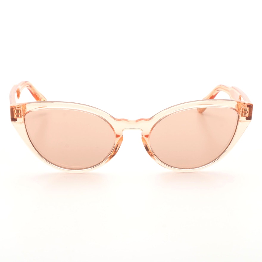 Chloé CE757S Translucent Coral Frame Modified Cat Eye Sunglasses with Case