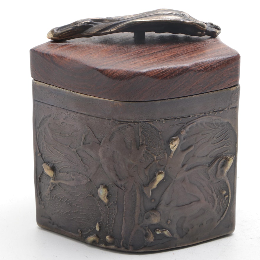 Shatsby Bronze and Wood Lidded Box