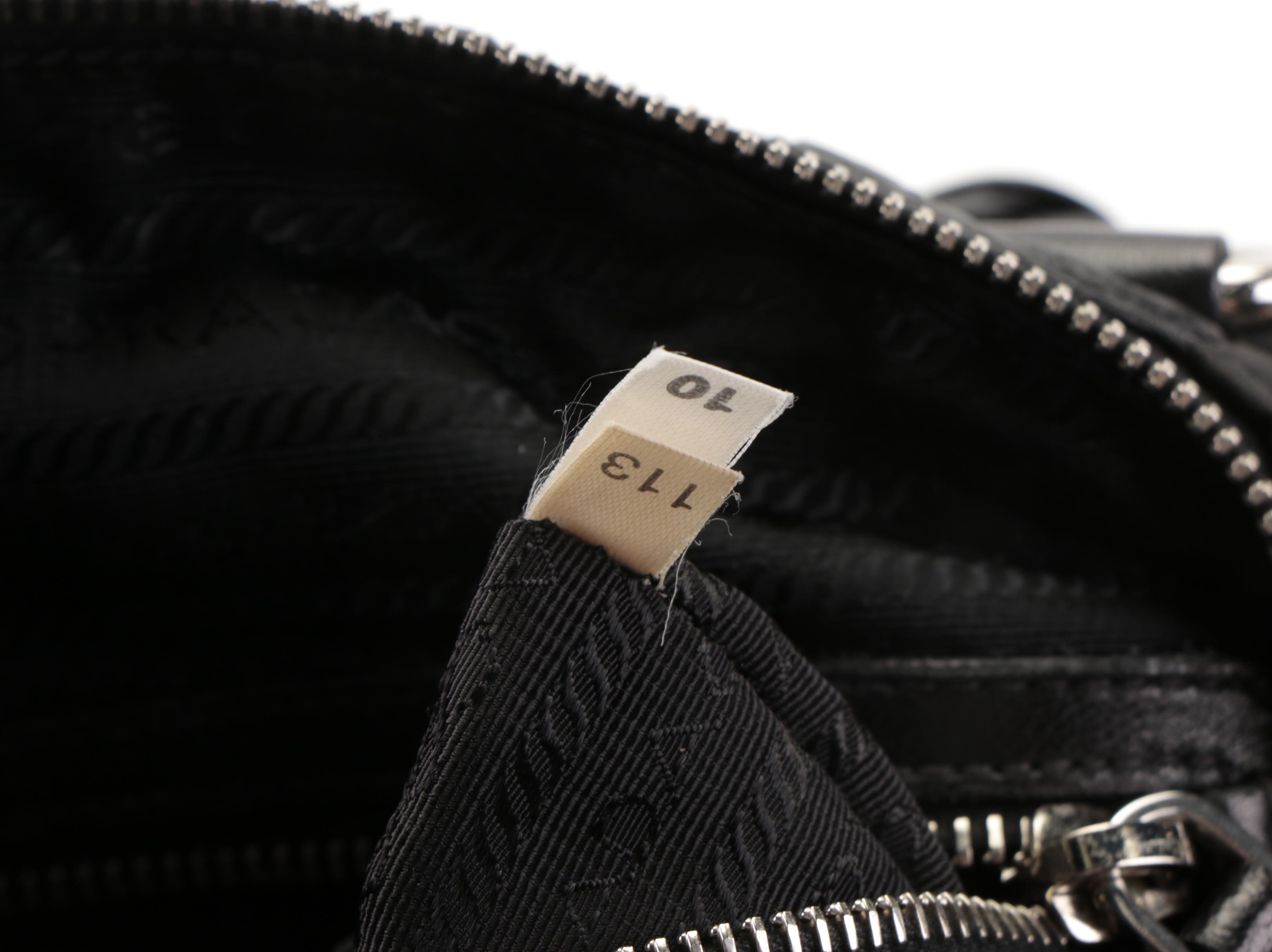 Prada Waves Hobo Bag in Black Nylon Tessuto with Lambskin Leather