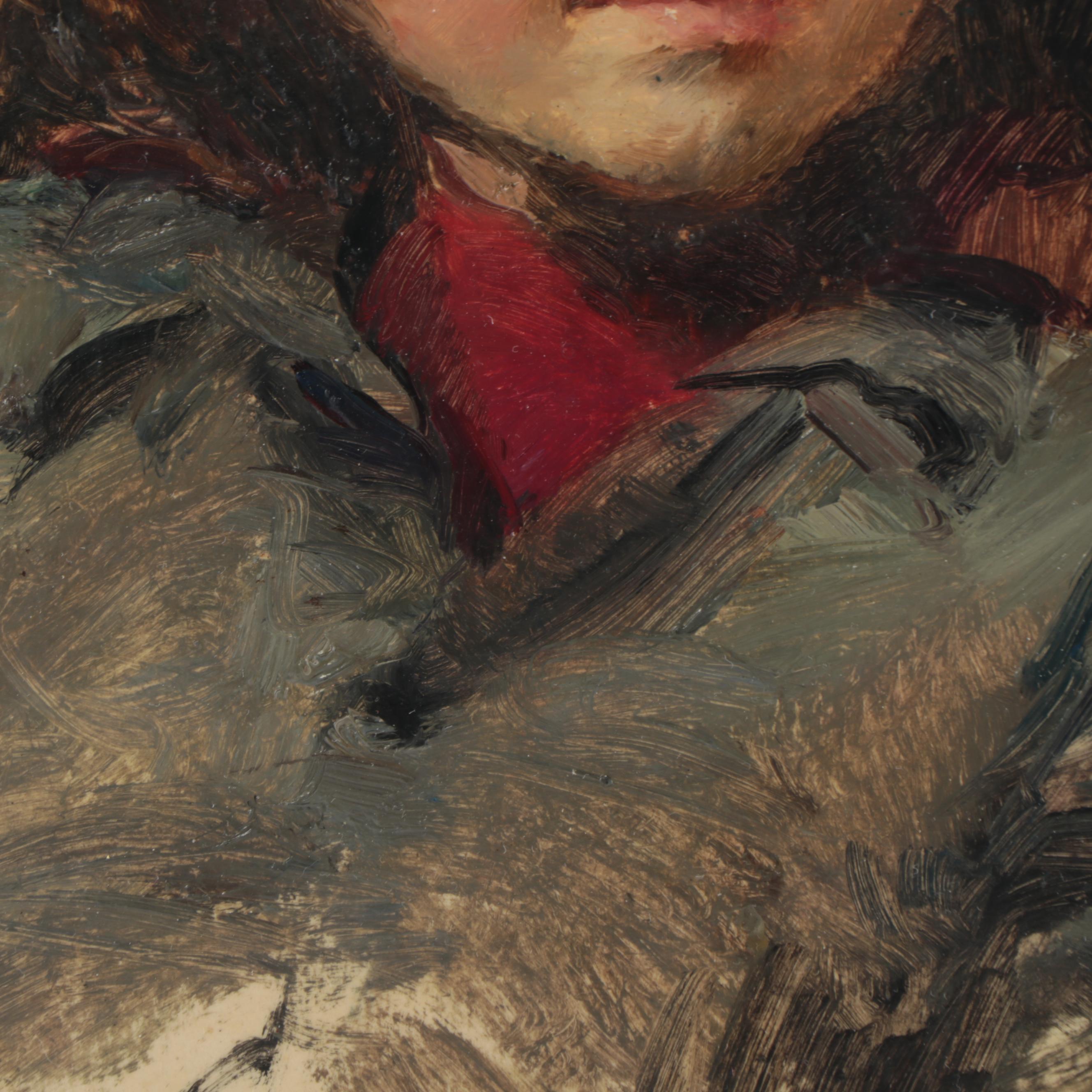 Zhang Wen Xin Portrait Oil Painting of Child, 1986