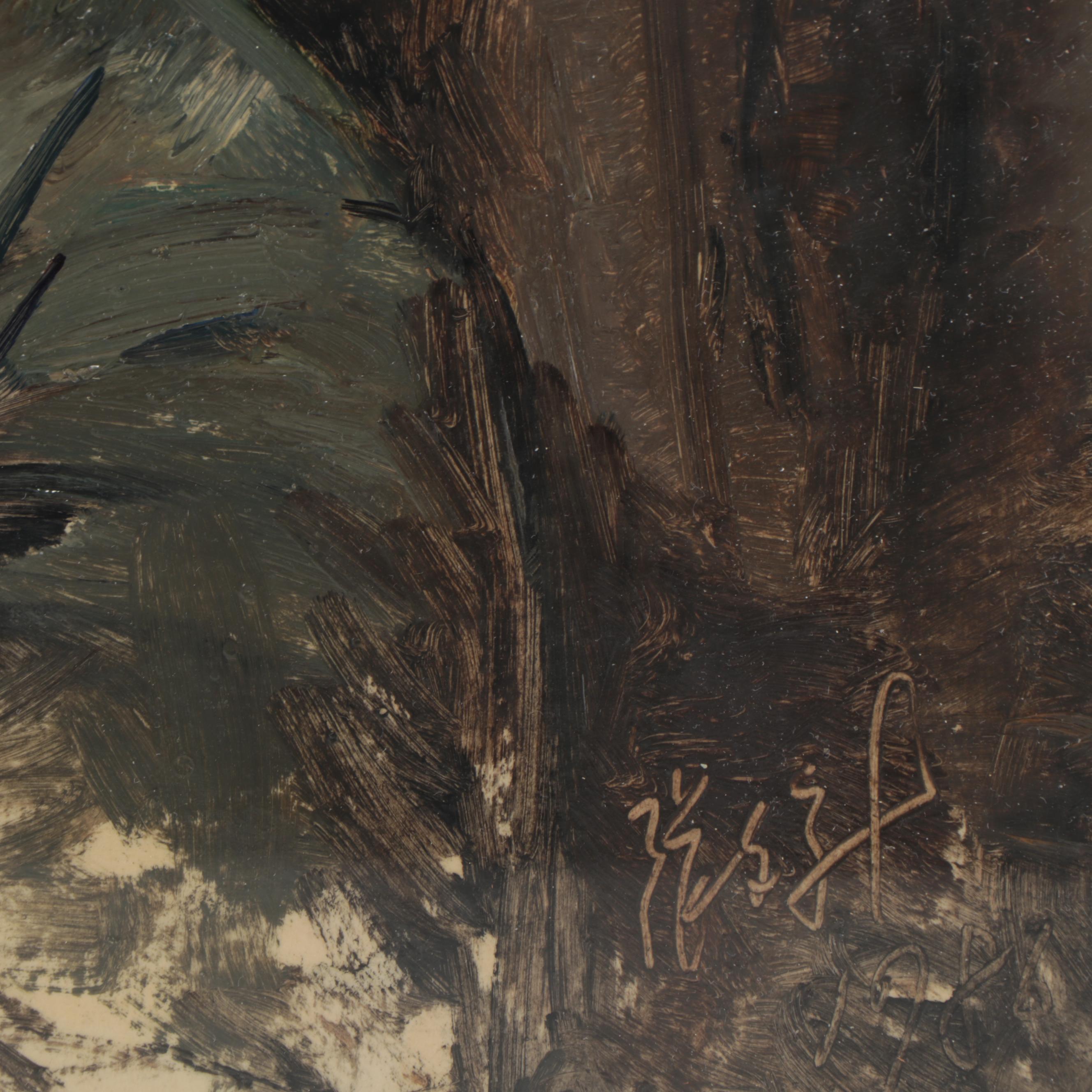 Zhang Wen Xin Portrait Oil Painting of Child, 1986