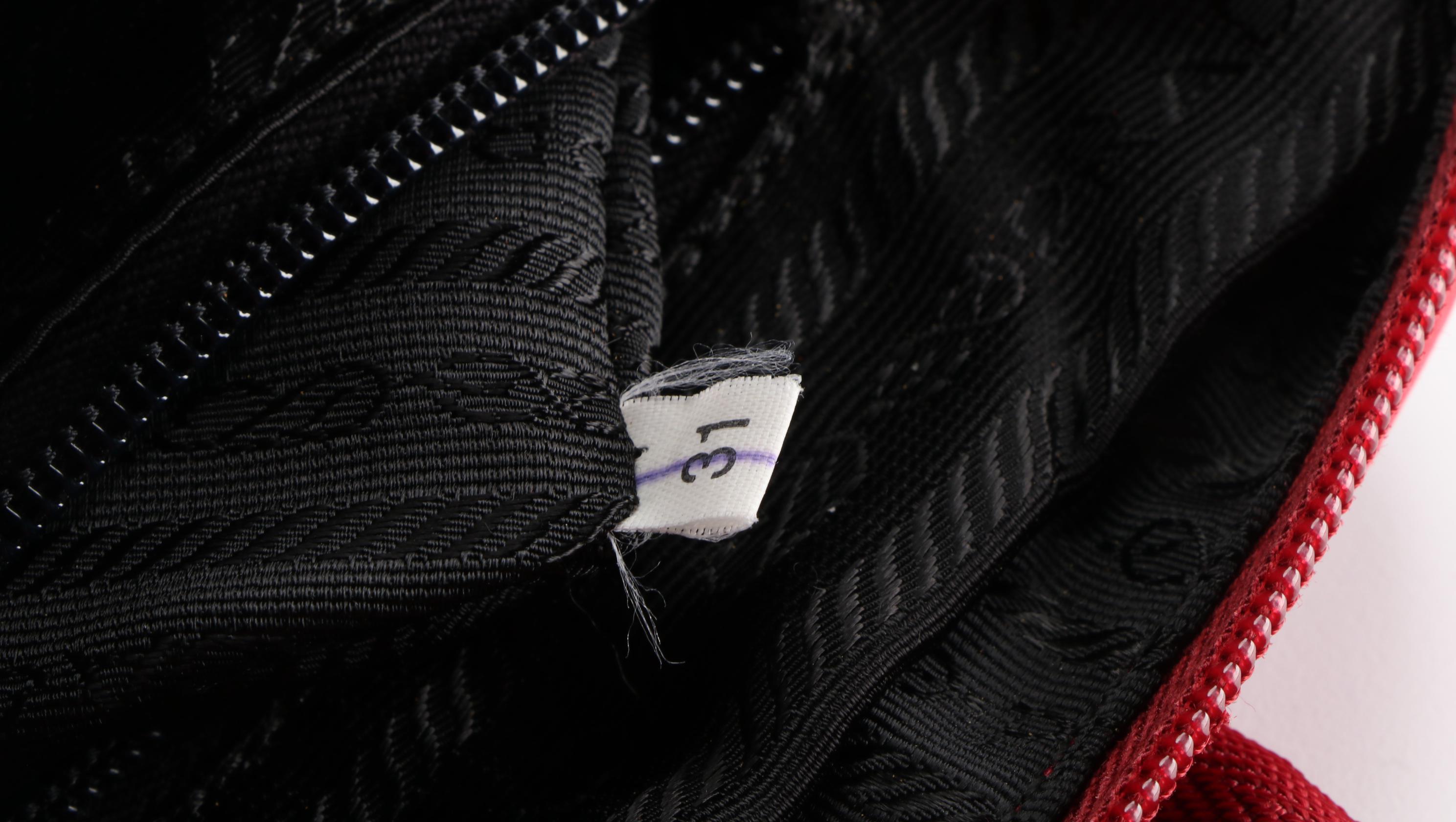 Prada Small Shoulder Bag with Lock in Red Nylon