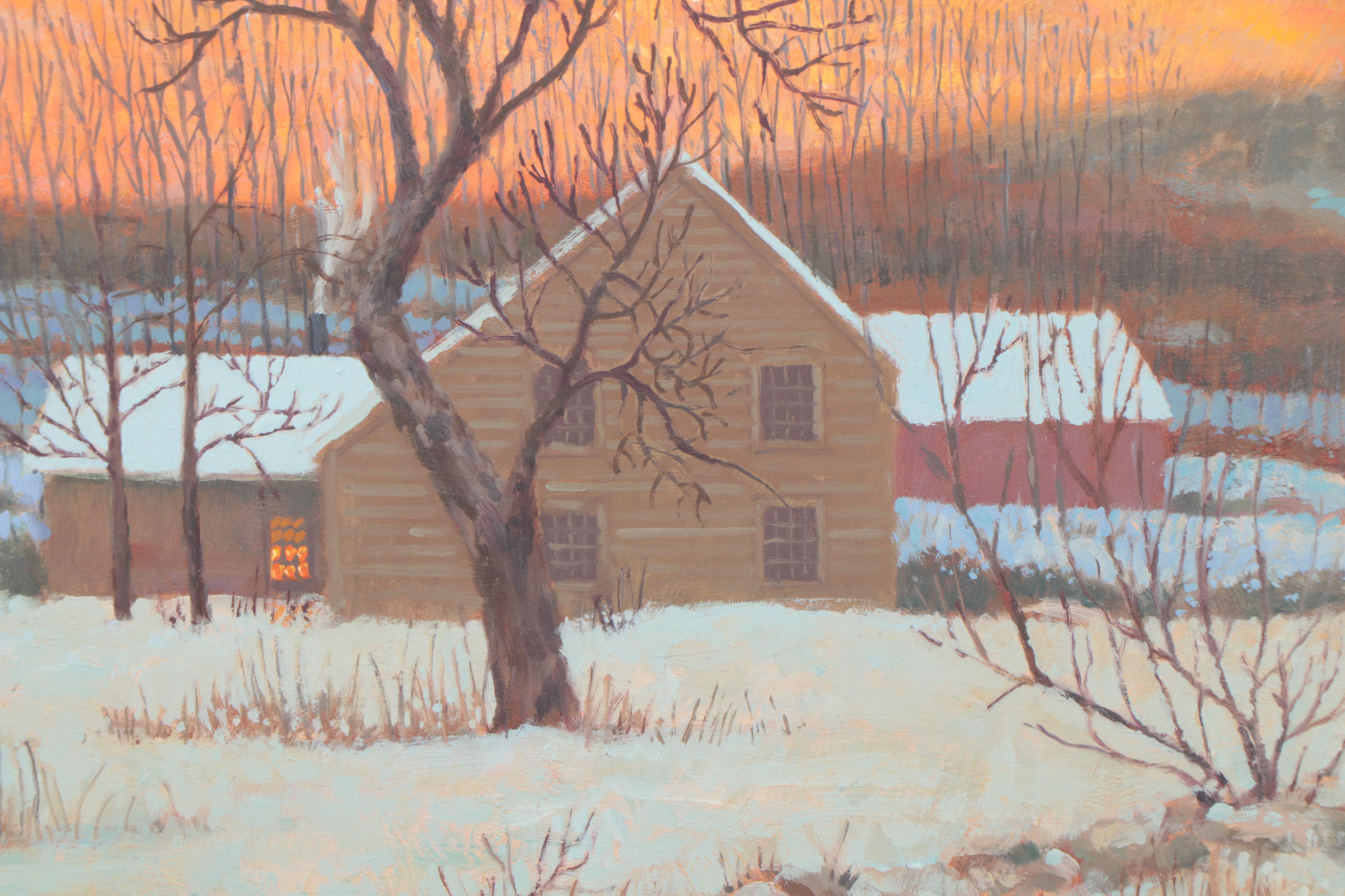 Oil Painting of Rural Farm