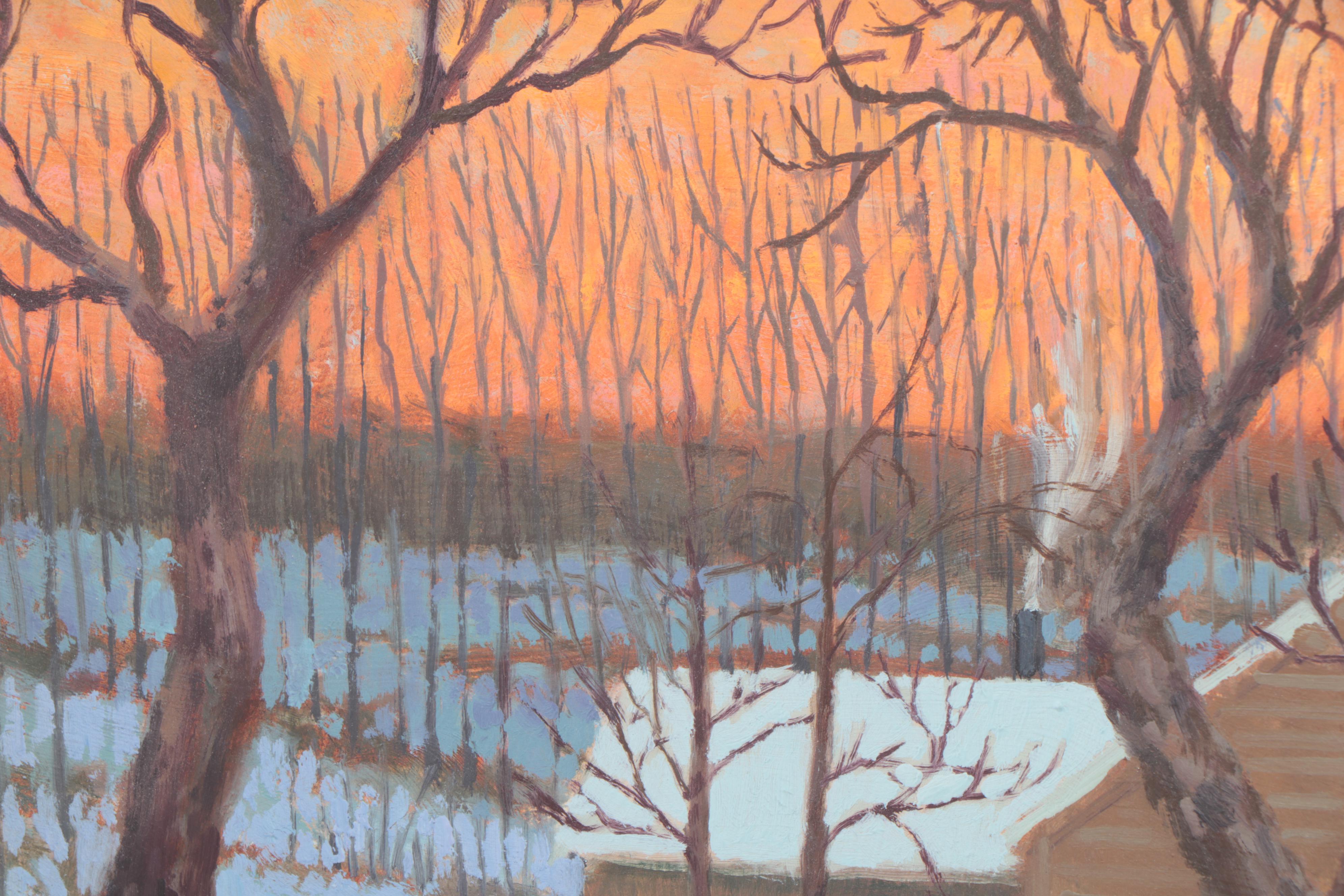 Oil Painting of Rural Farm