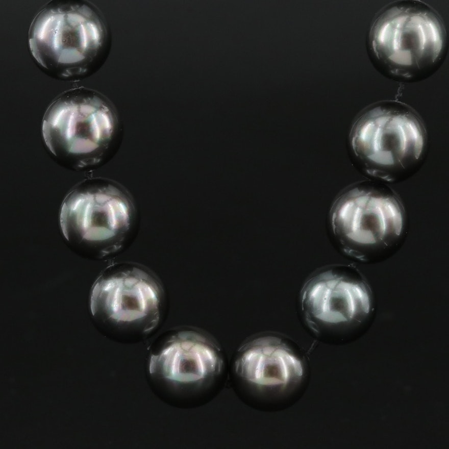 Imitation Pearl Necklace with Sterling Clasp