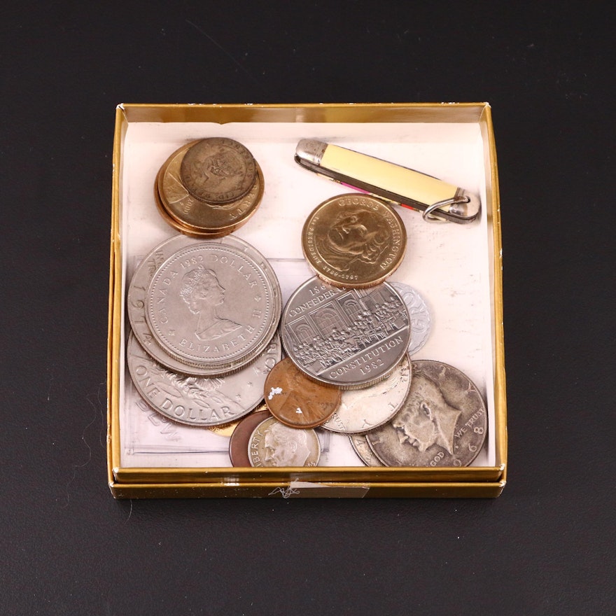 Group of Assorted Modern Coins and a German Gold Medal