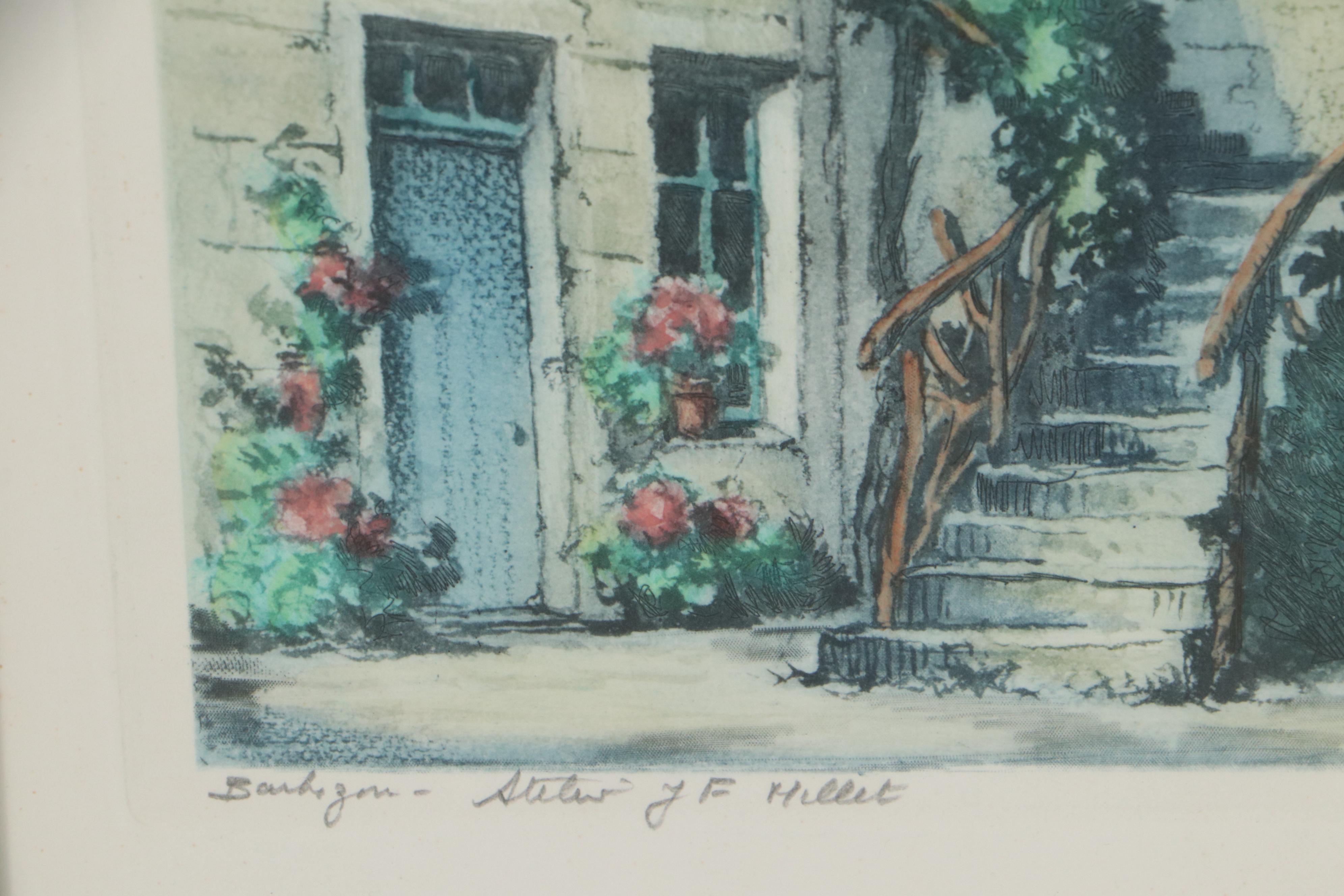 Le Garf Hand-Colored Etchings "Barbizon - Atelier J.F. Millet"